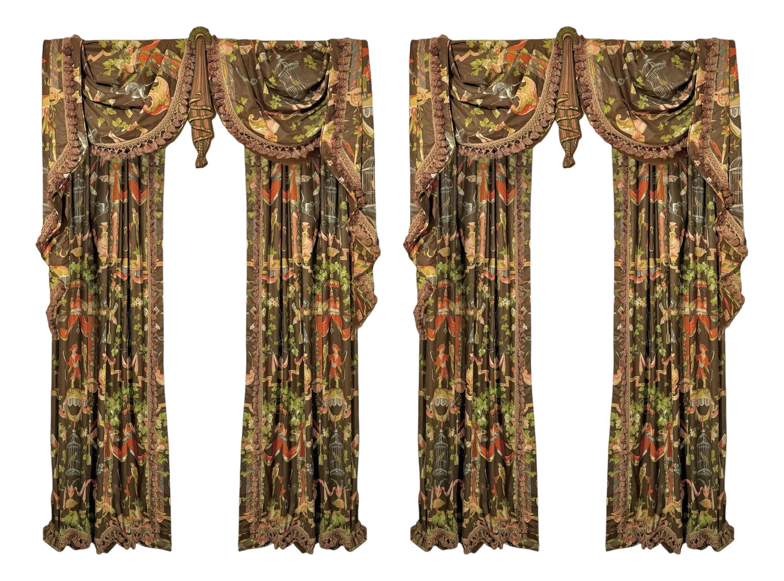 Vintage Custom Venetian Style Polished Cotton Window Treatments - 6 Pieces (1 of 12)
