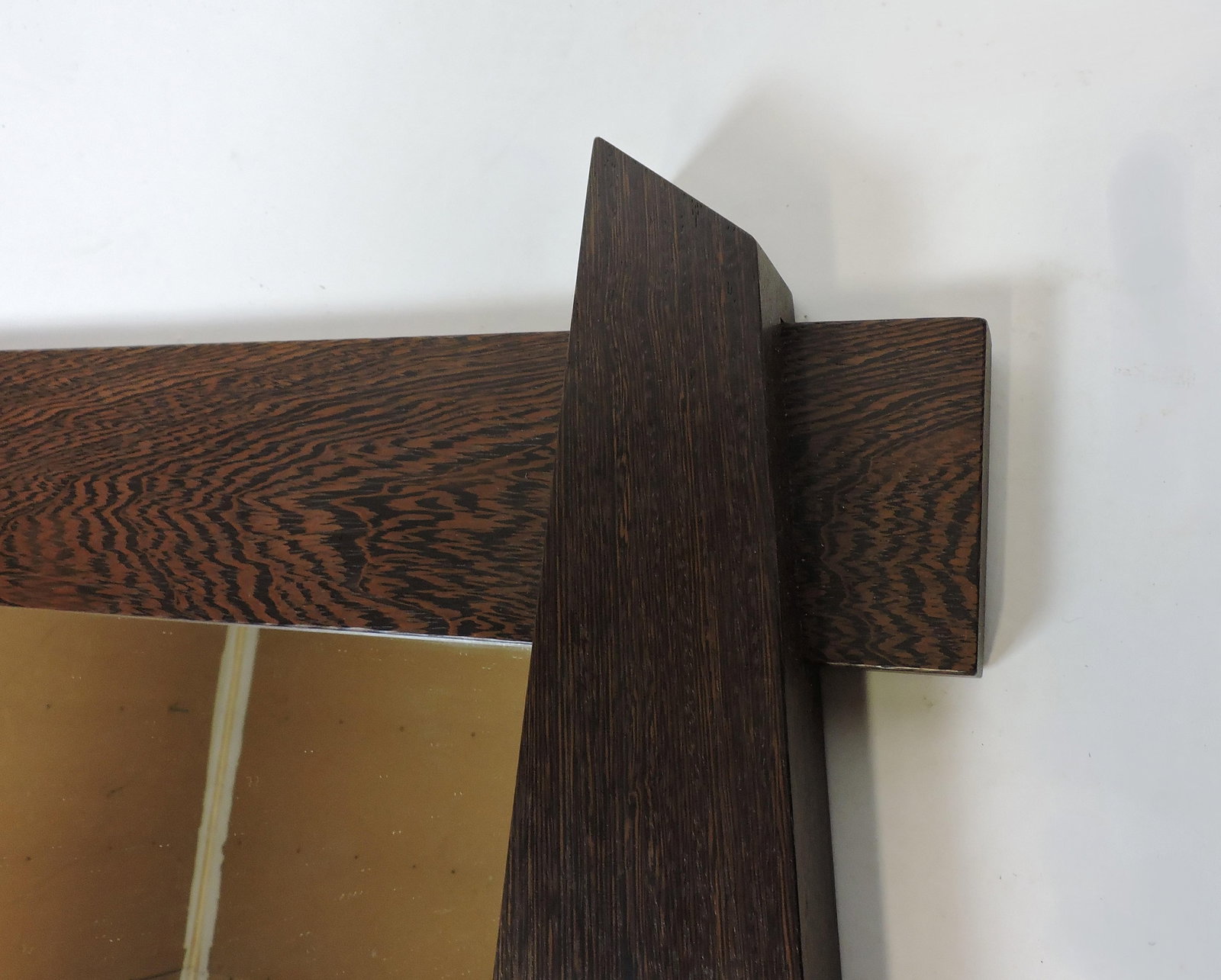 Modern Memphis Style Zebra Wood Asymmetrical Wall Mirror - 3