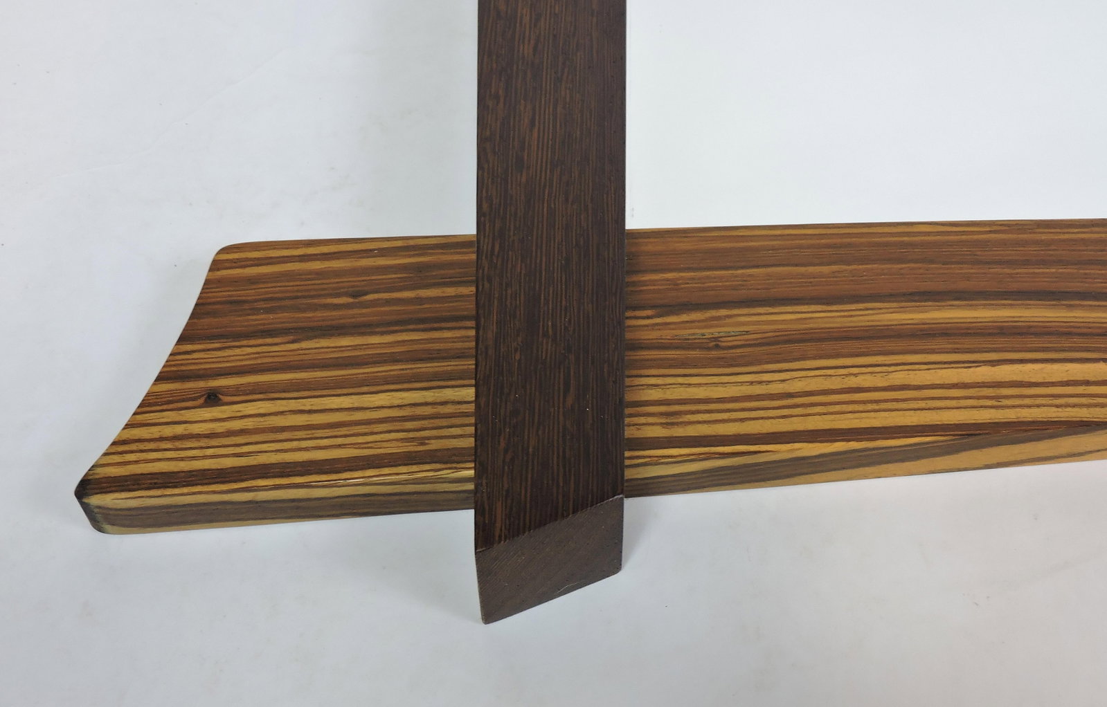 Modern Memphis Style Zebra Wood Asymmetrical Wall Mirror - 4