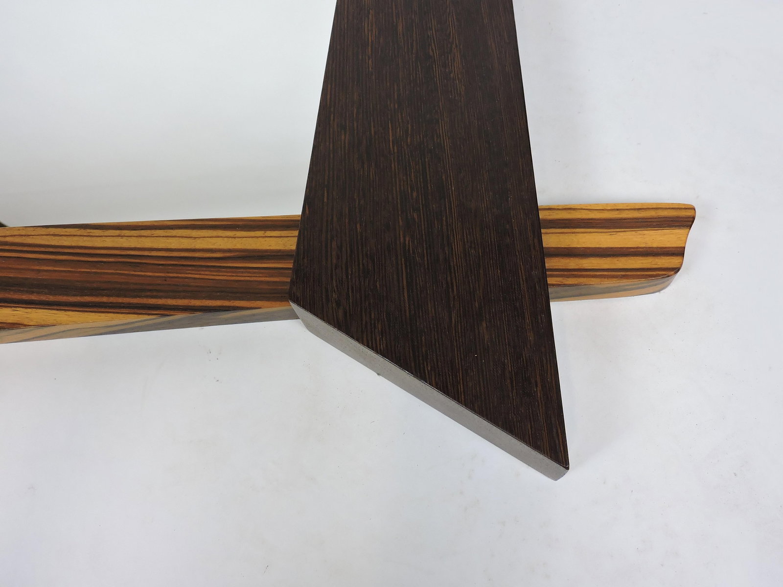 Modern Memphis Style Zebra Wood Asymmetrical Wall Mirror - 5