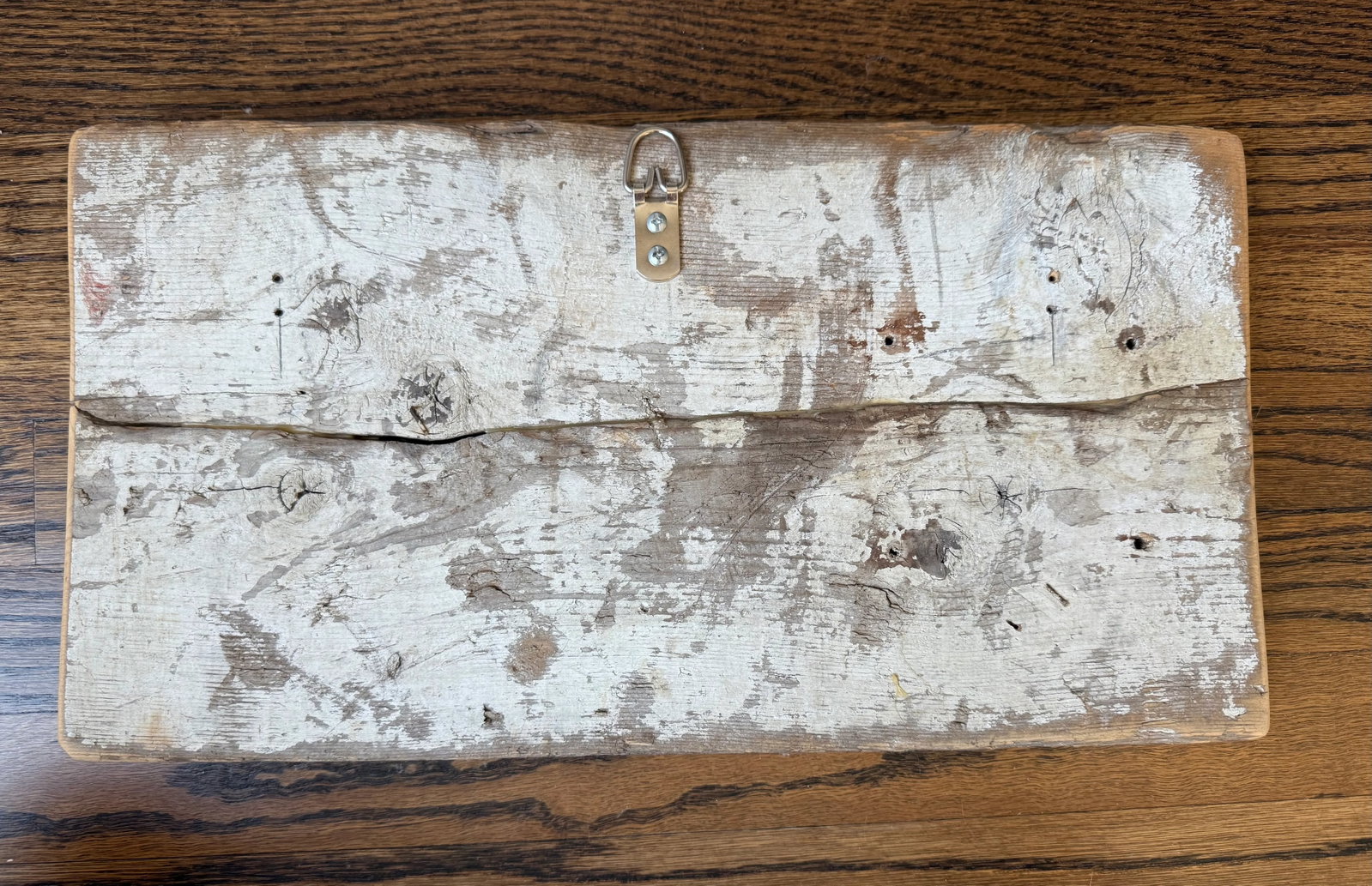 Antique Vintage Work Wood Handmade Sign Red Blue - 4