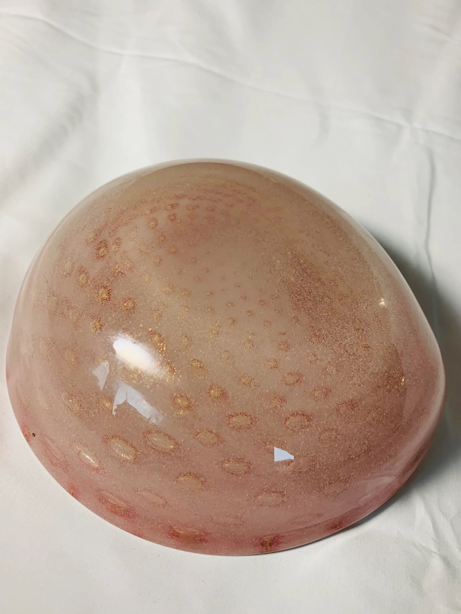 1950s Murano Bullicante Gold Fleck Art Glass Dish by Barbini for Seguso - 6