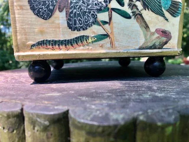 Flora and Fauna Decoupage Toleware Planter - 5