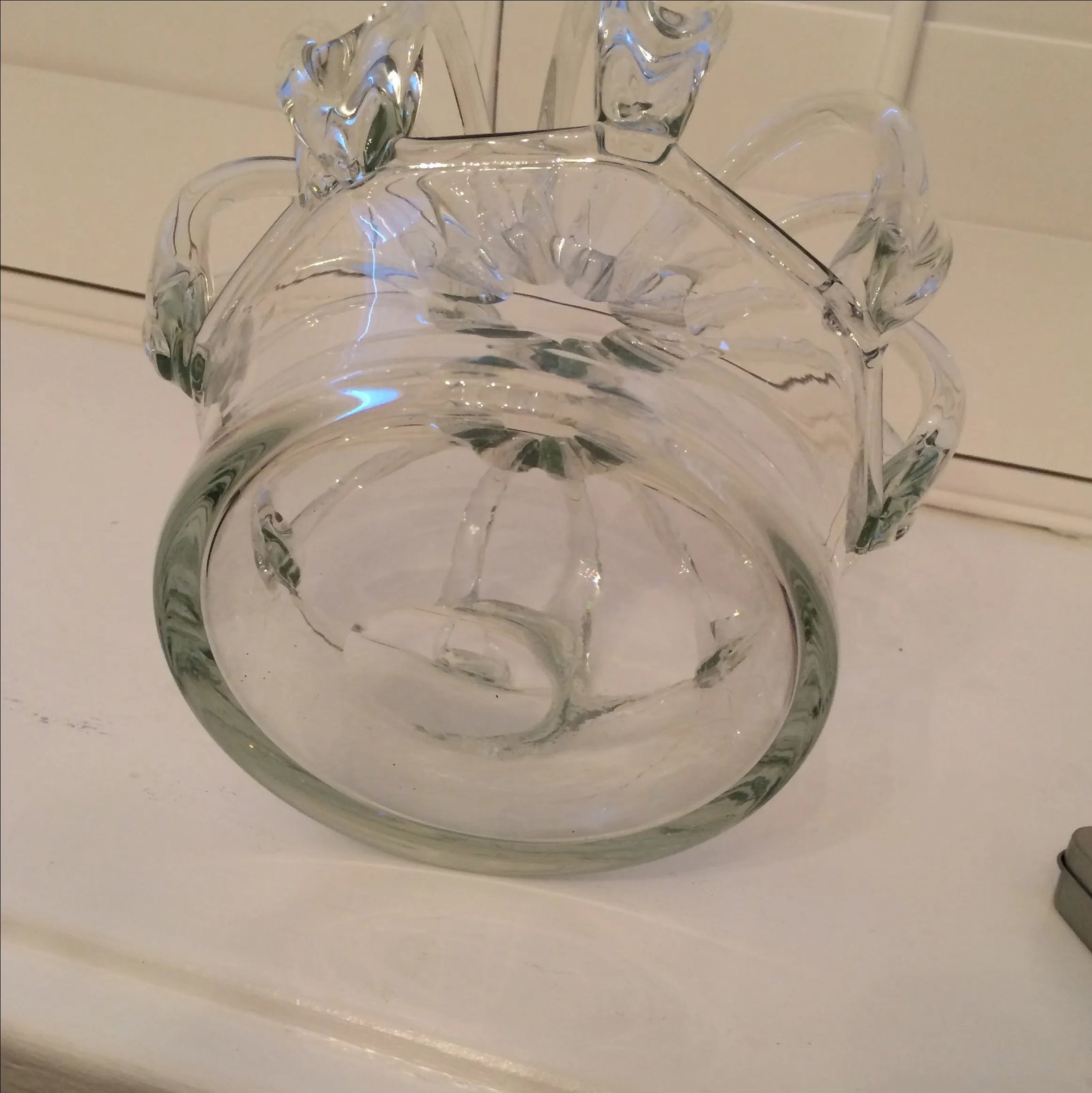 Antique 19th Century Hand Blown Glass Bride's Bank - 4