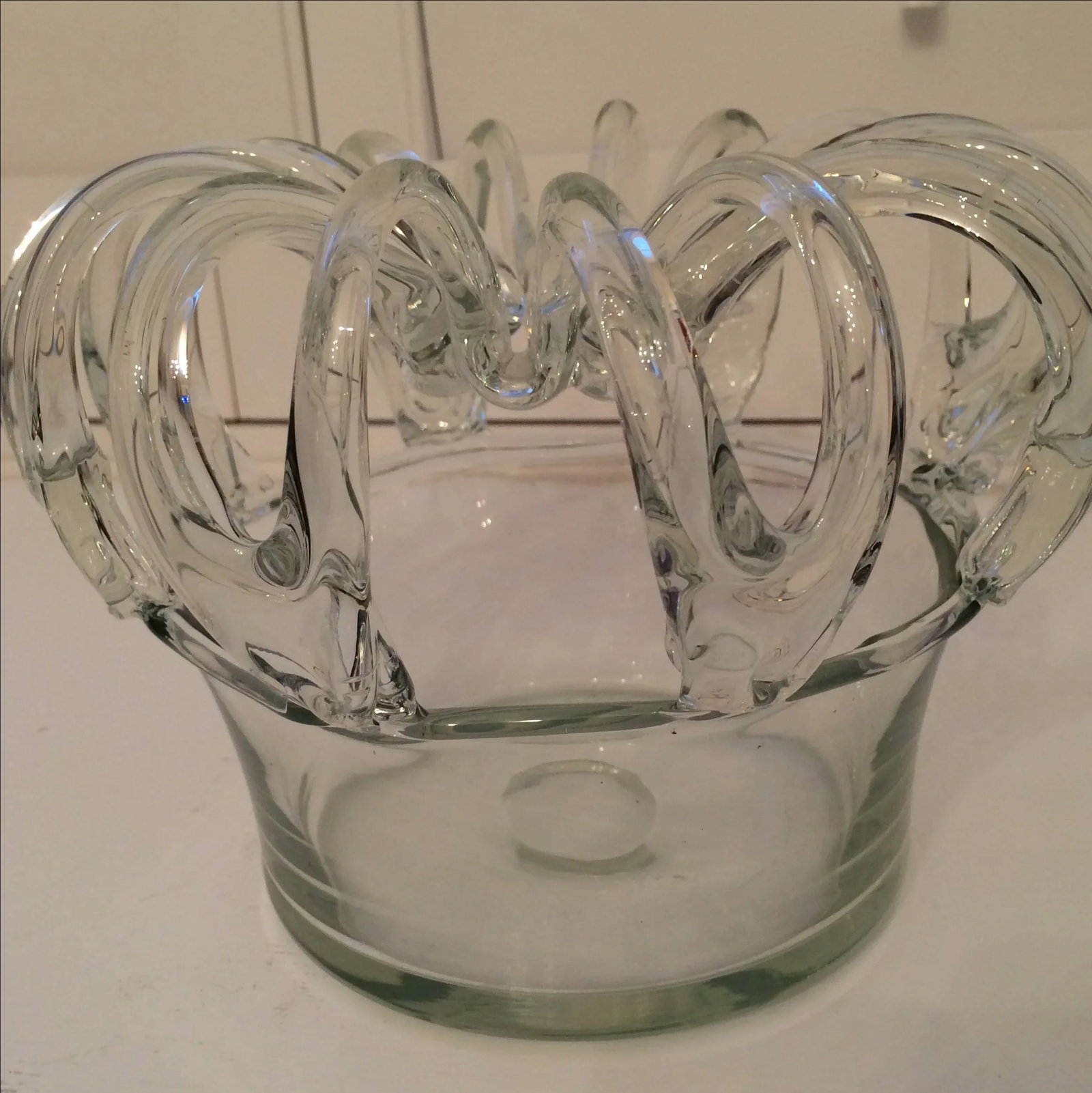Antique 19th Century Hand Blown Glass Bride's Bank - 9
