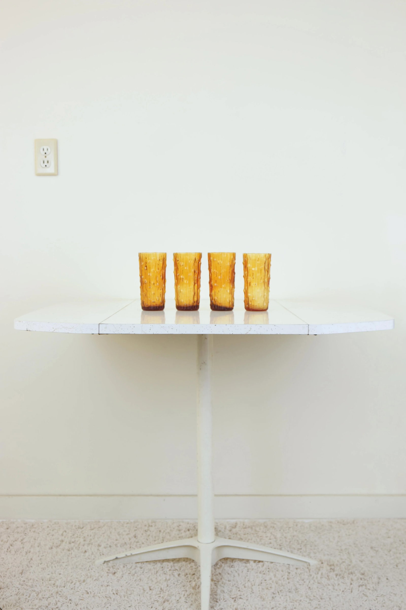 Vintage Italian Tall Amber Drinking Glasses - Set of 4 - 2