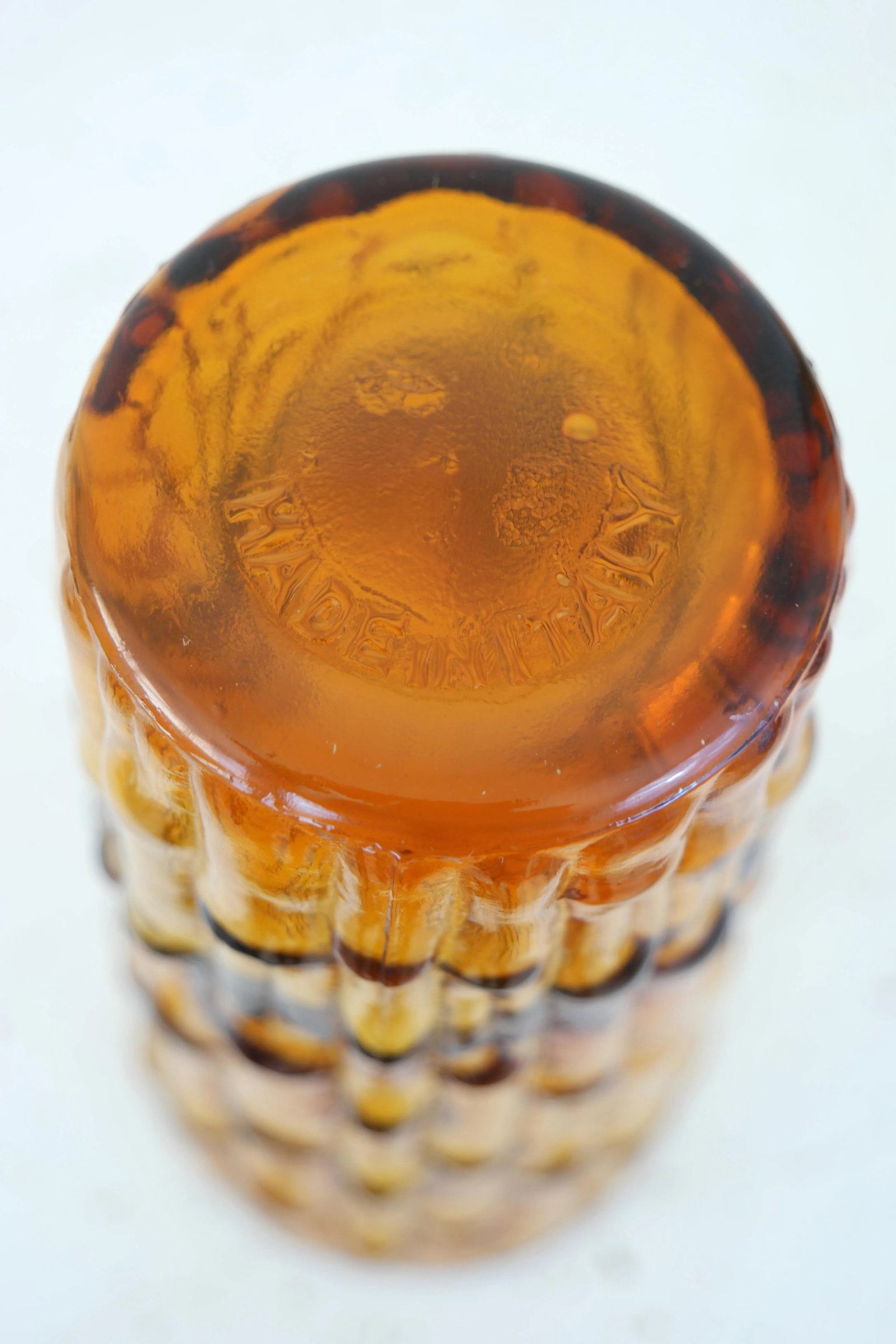 Vintage Italian Tall Amber Drinking Glasses - Set of 4 - 4