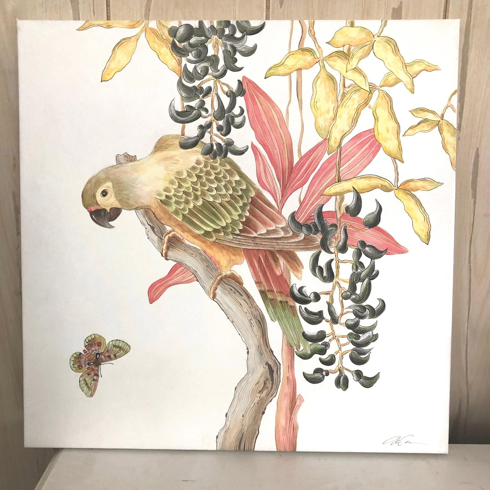 "Bird of Passage" Tropical Chinoiserie by Allison Cosmos - 4