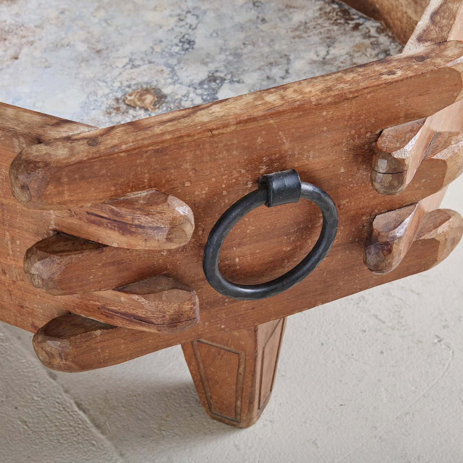 French Wooden Planter with Iron Handles in the Style of Guillerme et Chambron - 11
