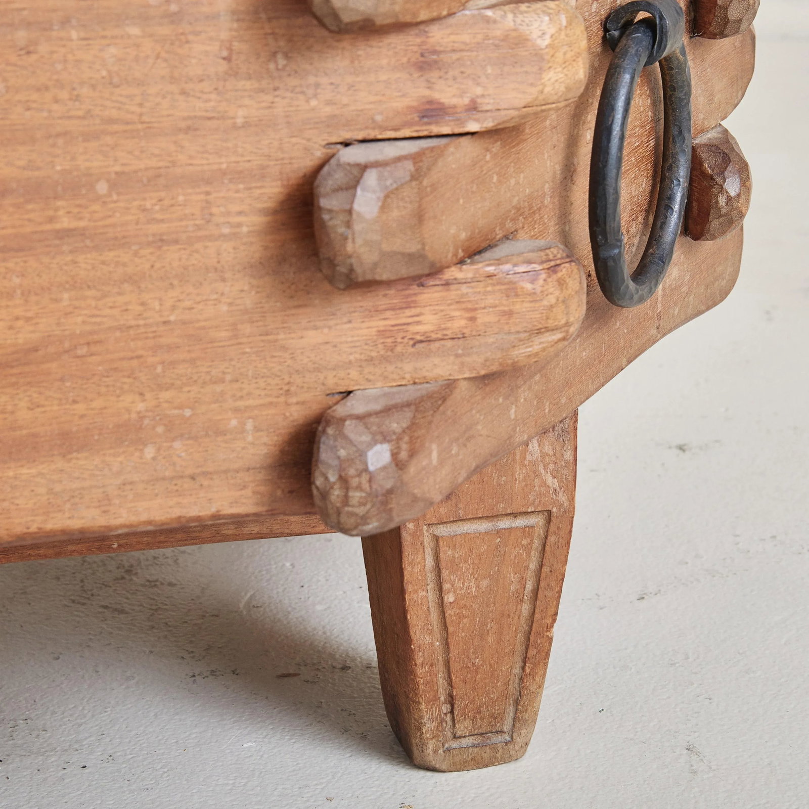 French Wooden Planter with Iron Handles in the Style of Guillerme et Chambron - 3