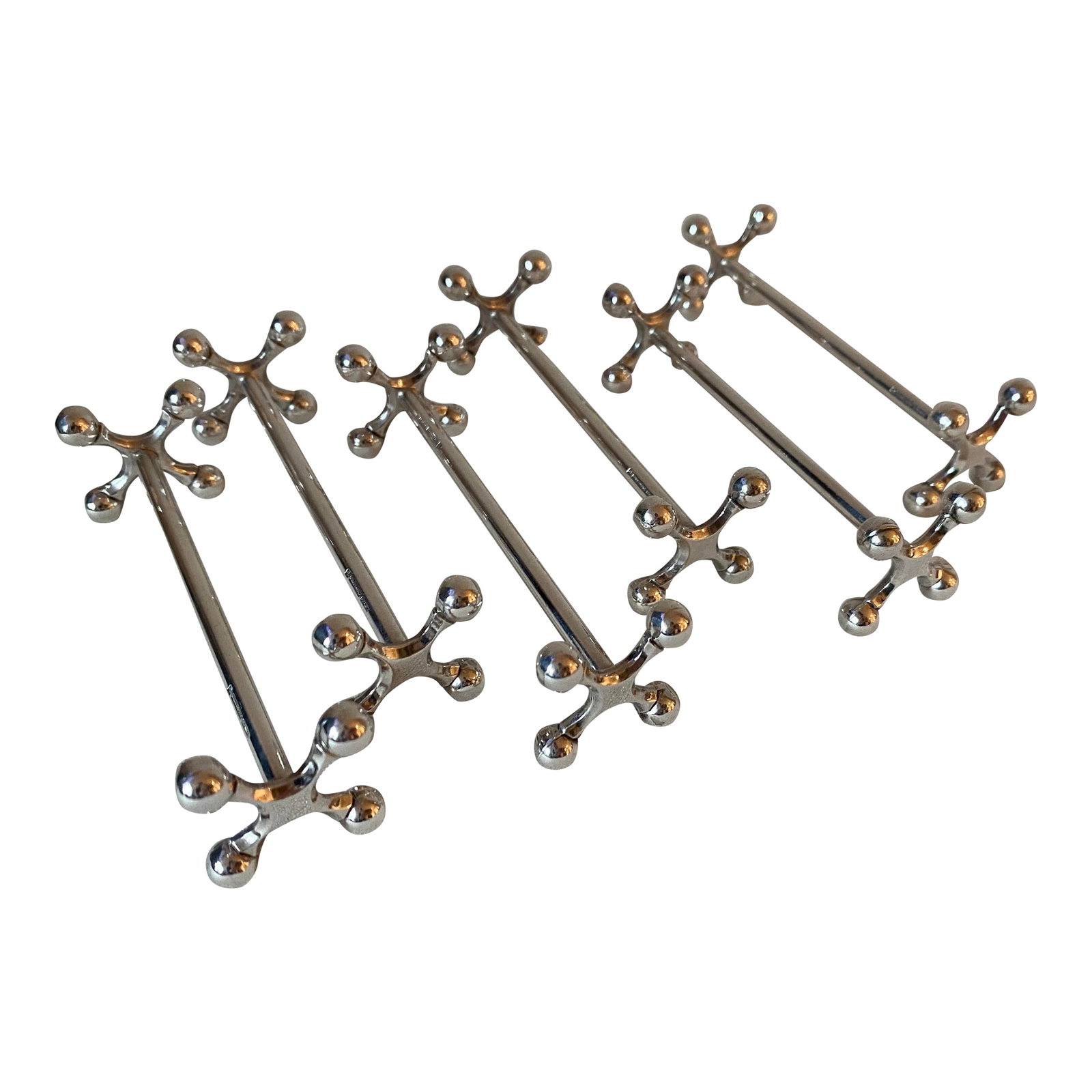 Vintage Christofle Silverplate Knife Rests- Set of 6: Vintage Christofle Silverplate Knife Rests, Set of 6. Christofle calls them "4 balls" ~ they are very fun to set up in different configurations! Per Christofle: "This timeless knife holder was created