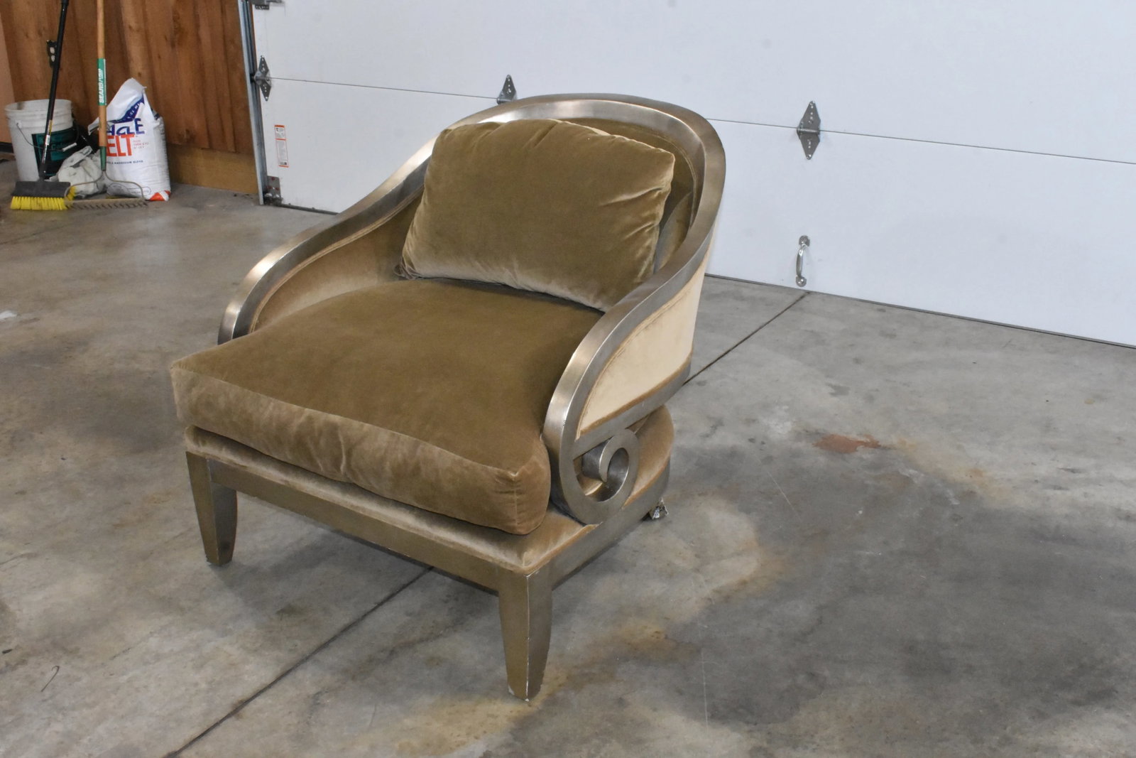 Marge Carson Extra Wide Curved Arm Accent Chair - 3