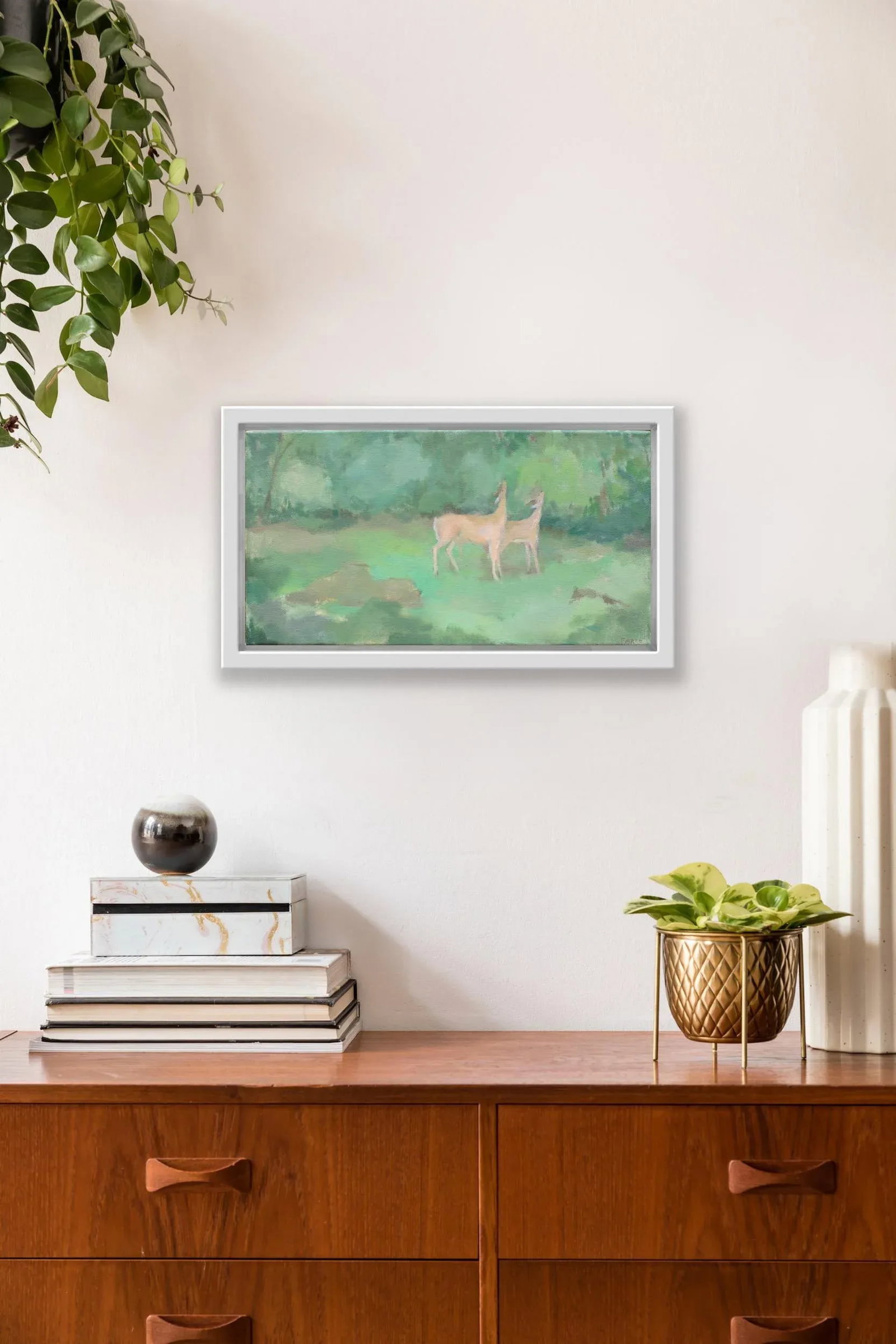 Deer Oil Painting, Contemporary Painting on Canvas by Michelle Farro - 12