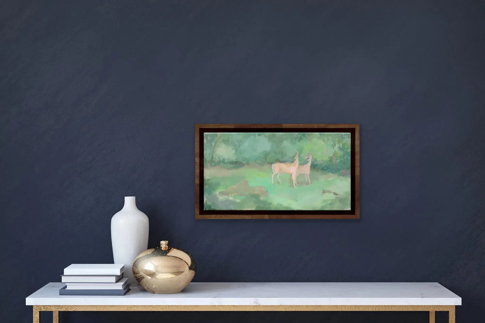 Deer Oil Painting, Contemporary Painting on Canvas by Michelle Farro - 2