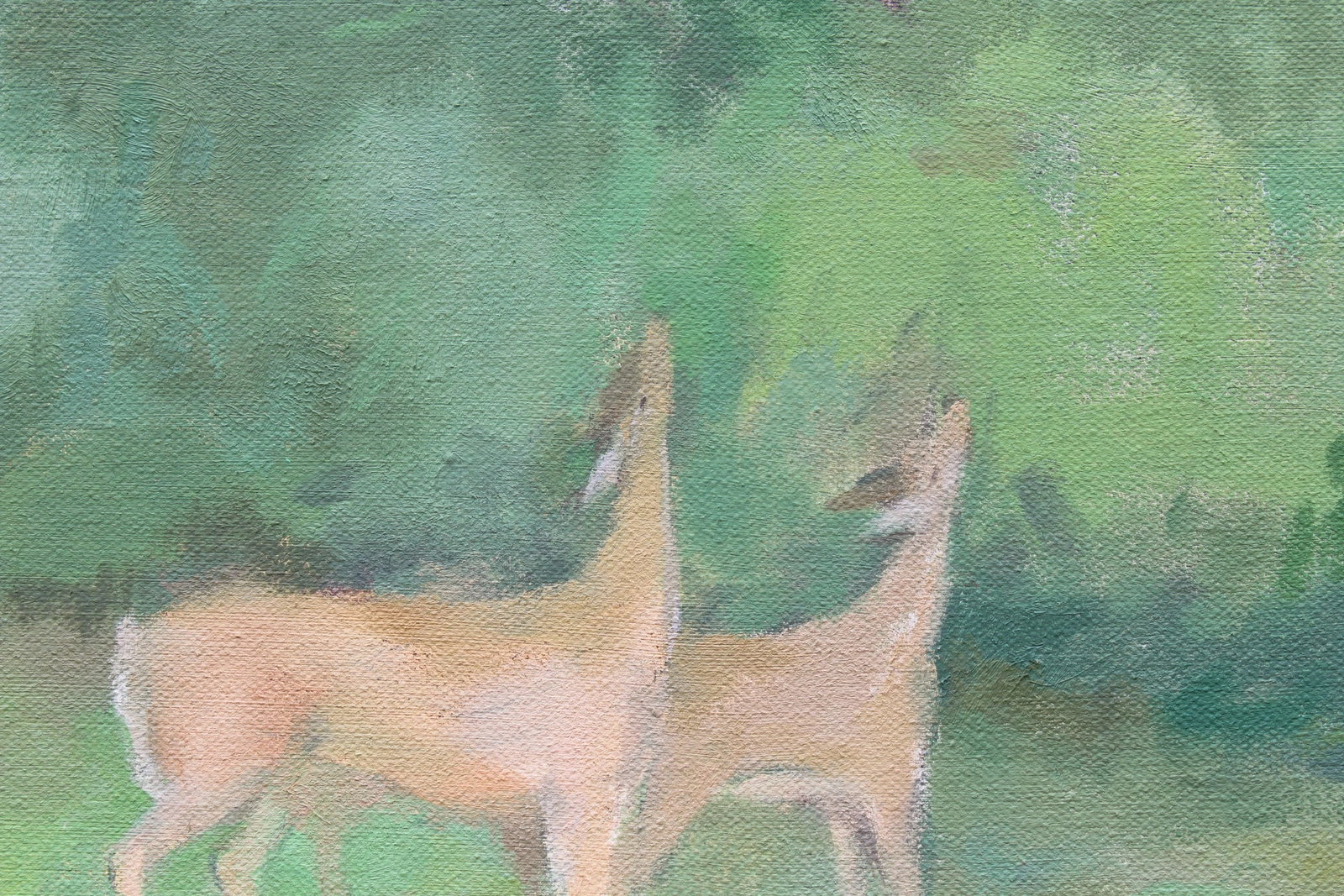 Deer Oil Painting, Contemporary Painting on Canvas by Michelle Farro - 5