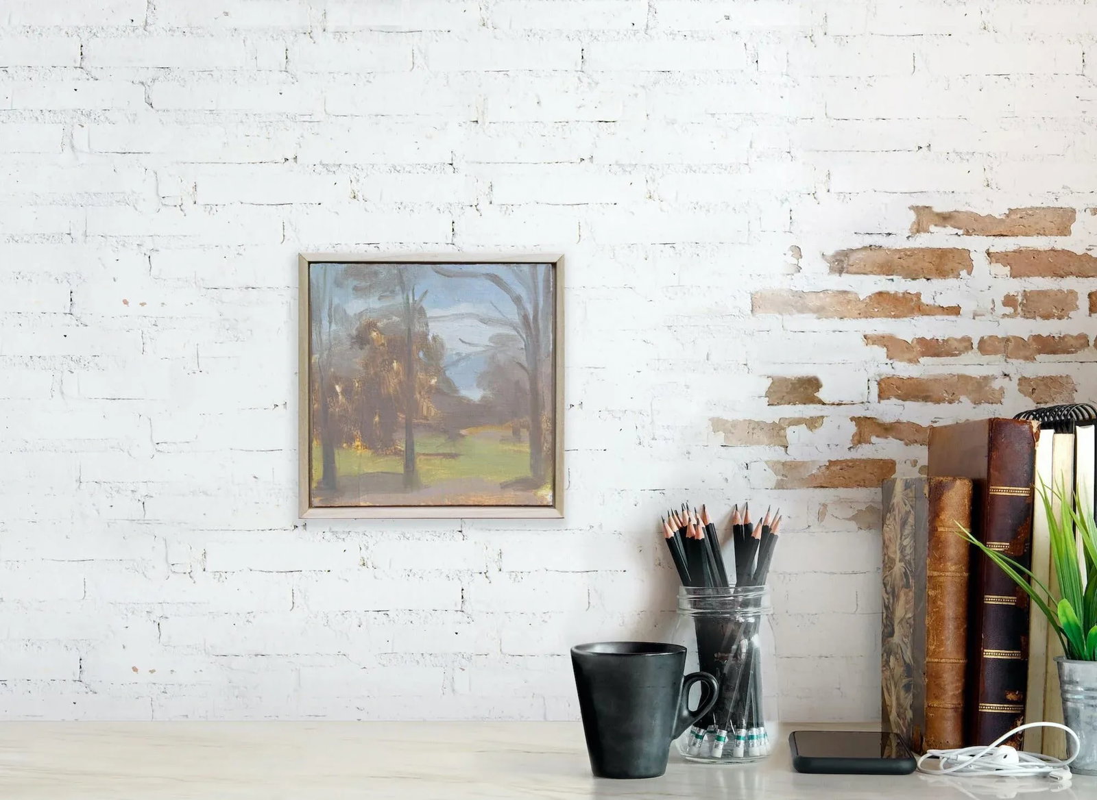 Framed Dreamy Landscape Painting by Michelle Farro - 2