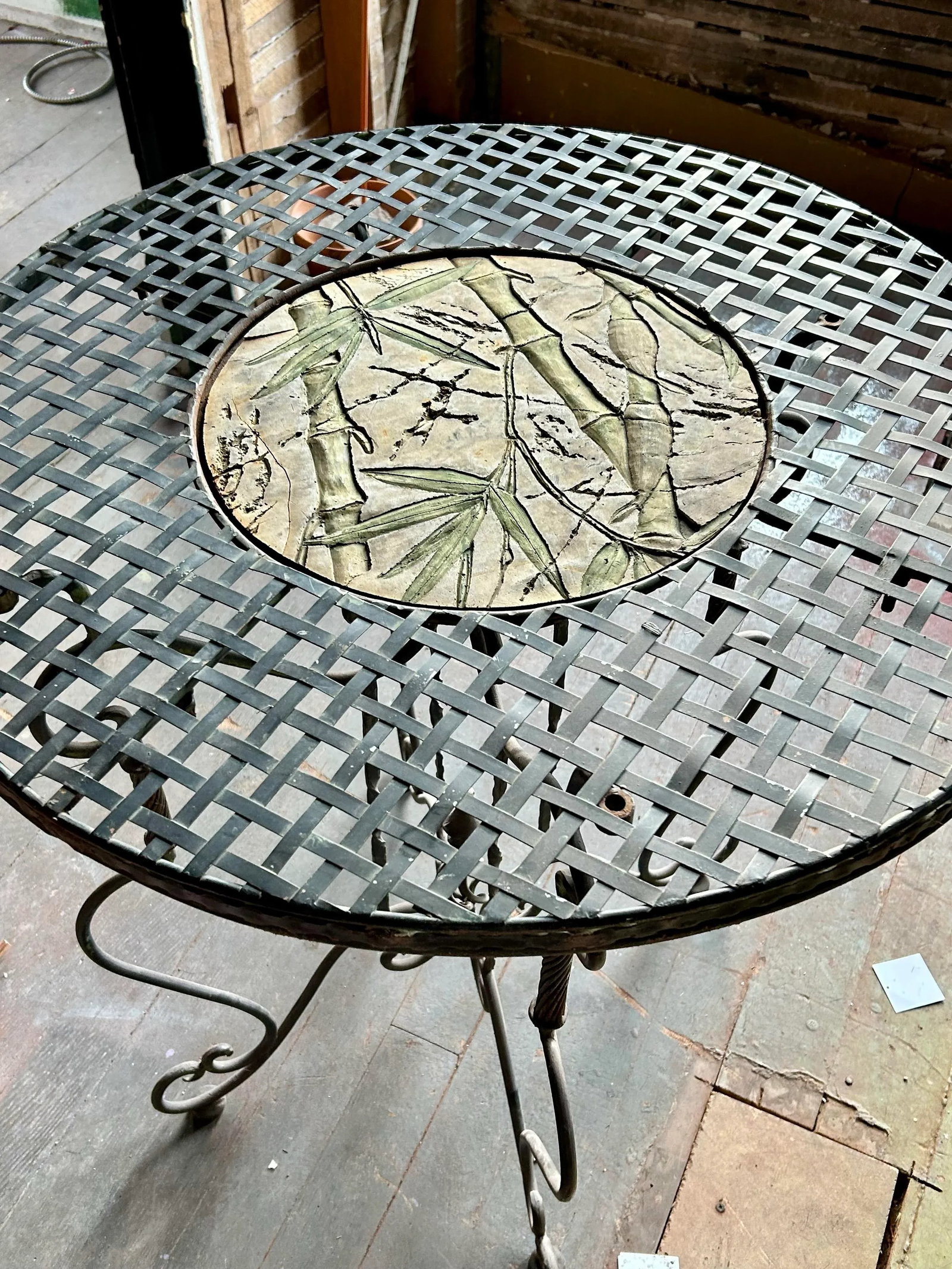 1950s Wrought Iron Bistro Table - 2