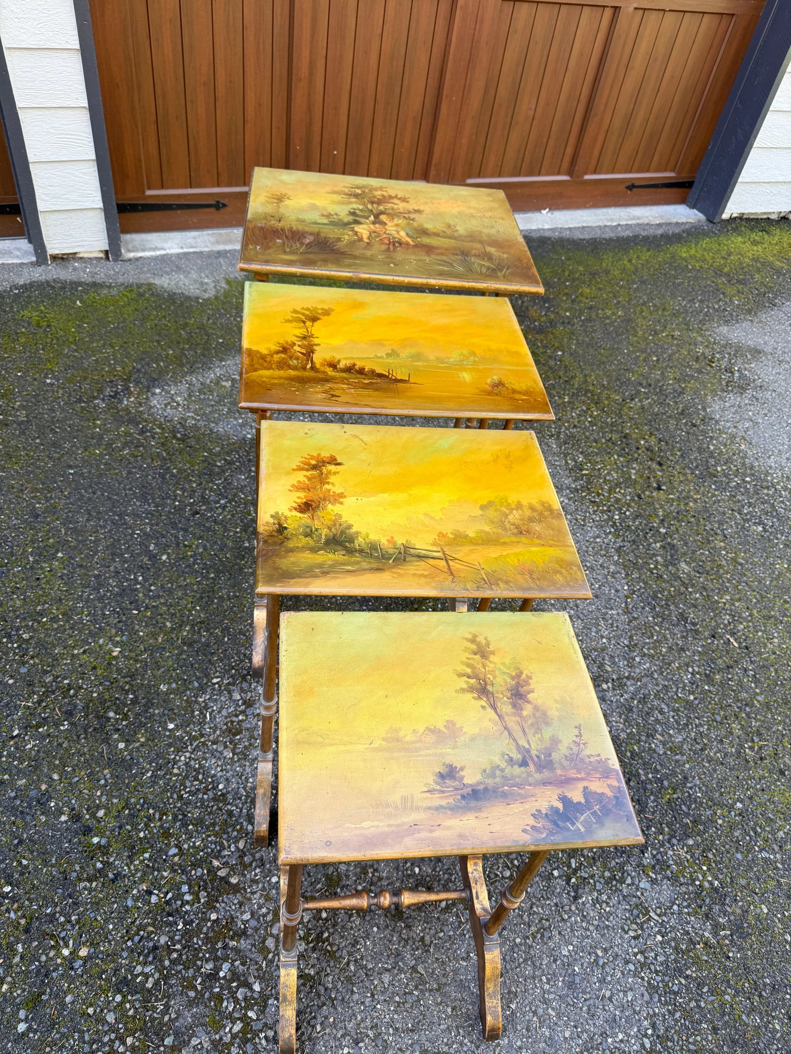 Victorian Hand Painted and Gilded Nesting Tables - Set of 4 - 2