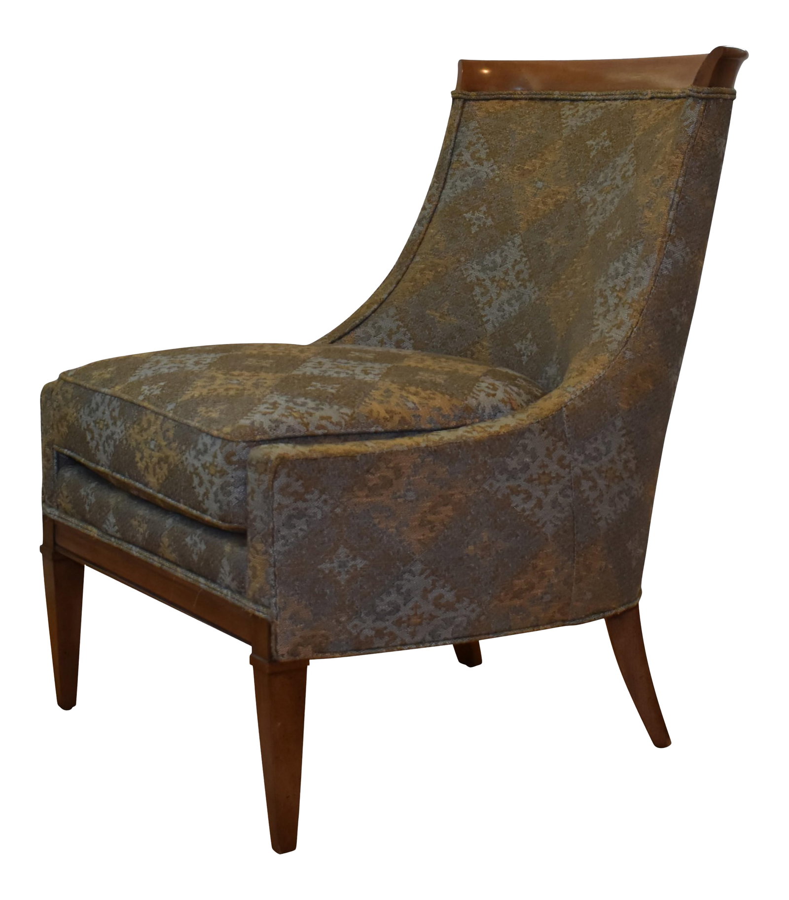 1960s Drexel Heritage Mid-Century Highback Lounge Chair Styled After Harvey Probber: Drexel Heritage Mid-Century Modern Highback Lounge Chair Styled after Harvey Probber c. 1960's A fine lounge chair with modernist lines and comfort in mind. Large and wide for ease and comfort. Fabric