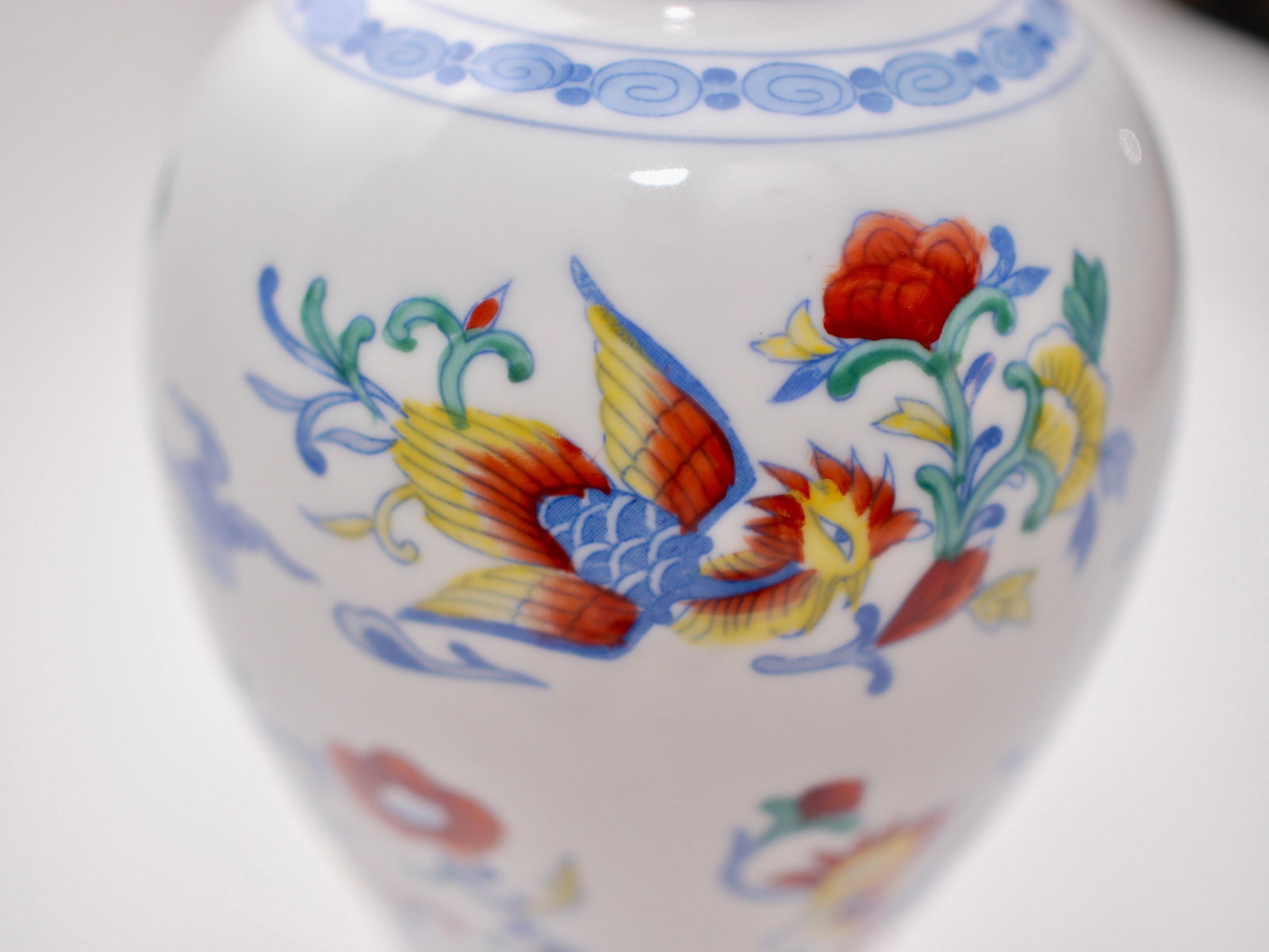 Vintage Chinese Ming Style Glazed Porcelain Lidded Vases - a Pair - 7