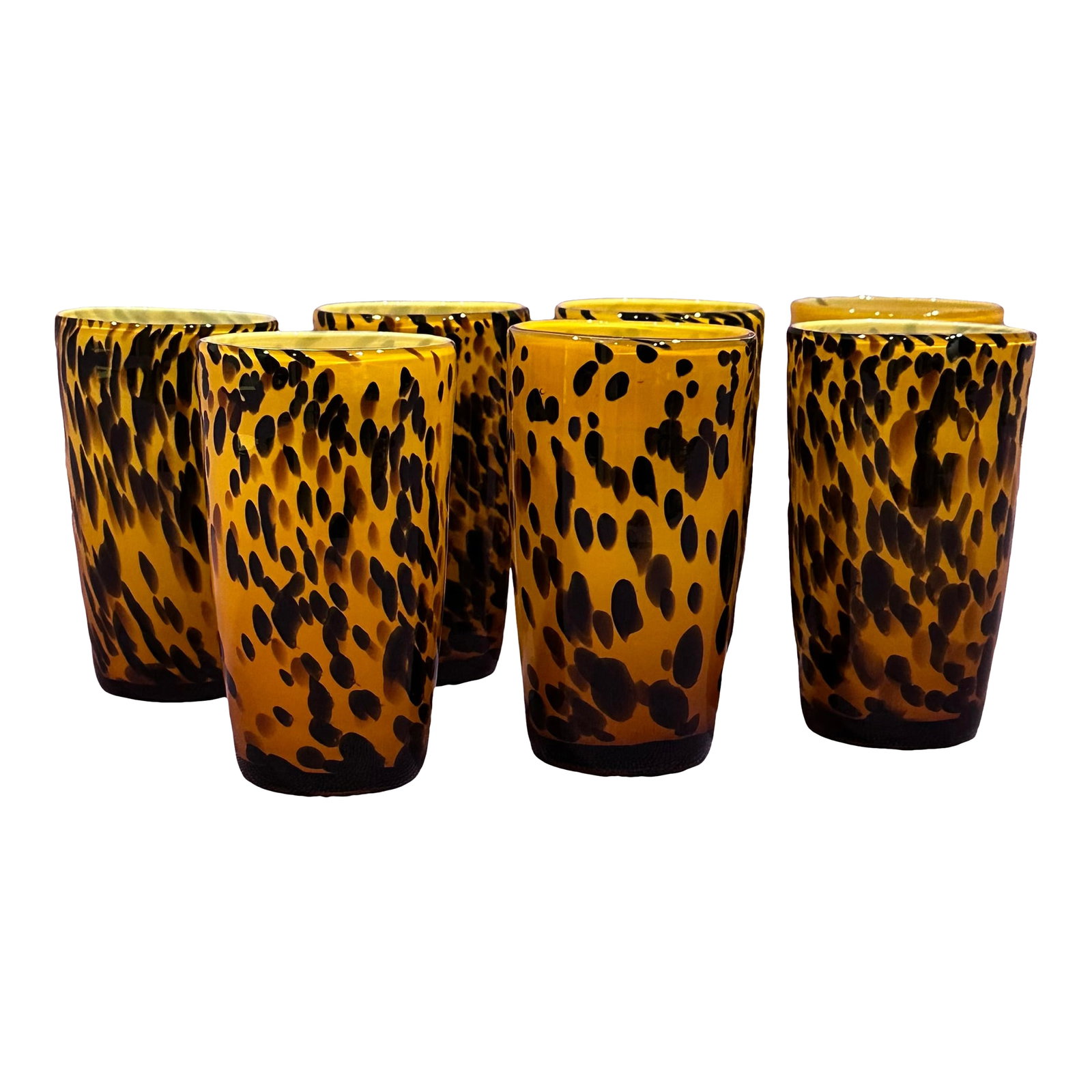 Late 20th Century Set of 7 Leopard Tumblers (1 of 7)