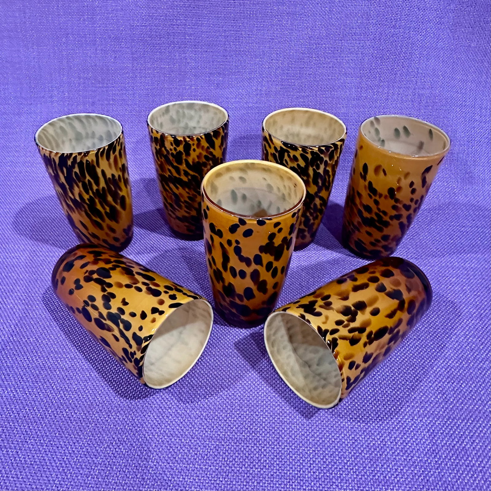 Late 20th Century Set of 7 Leopard Tumblers - 3