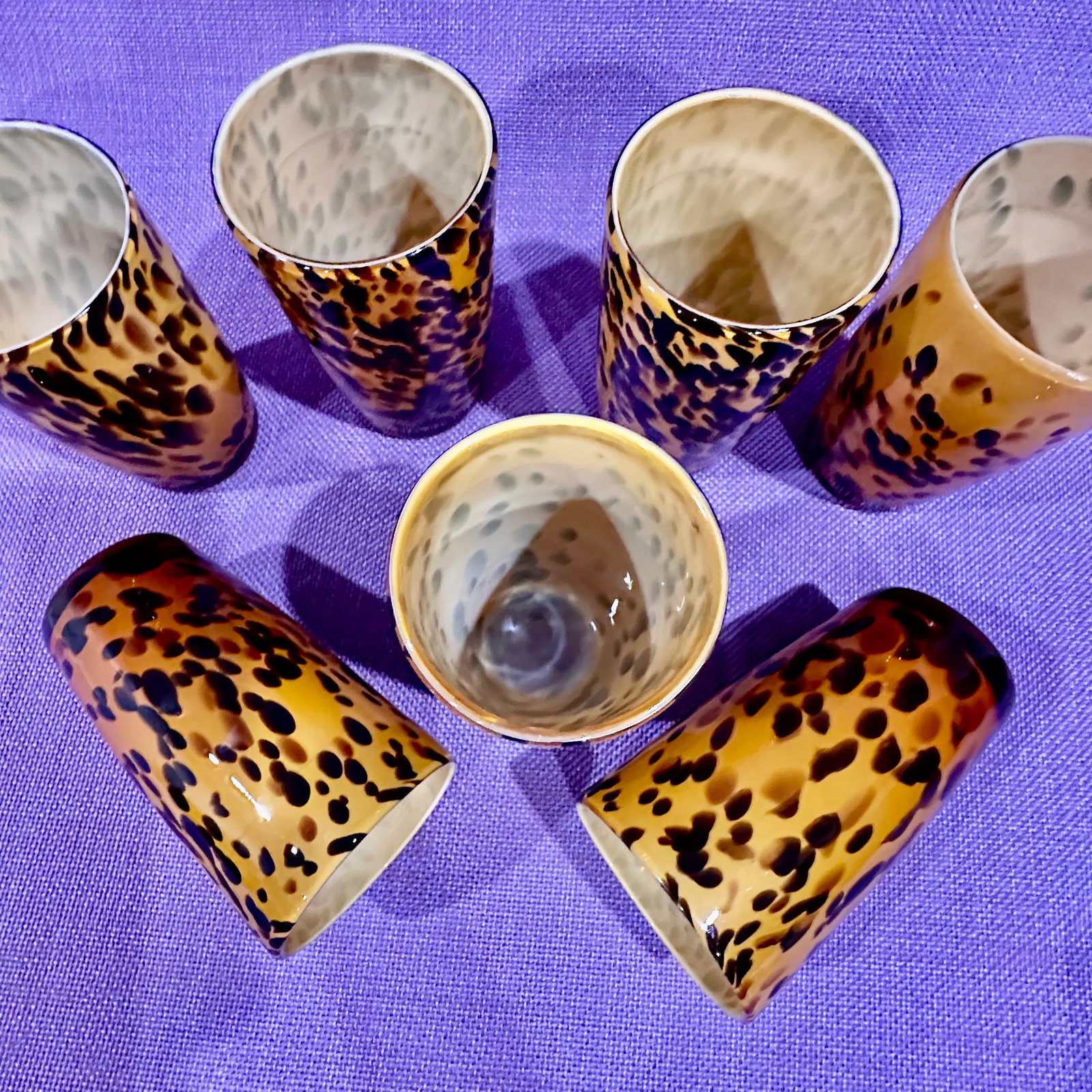 Late 20th Century Set of 7 Leopard Tumblers - 6