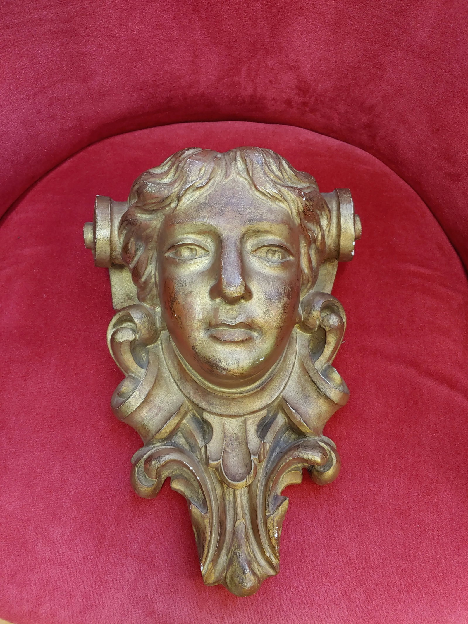 Arte Nouveau Femme Plaster Corbel Wall Hanging - 6