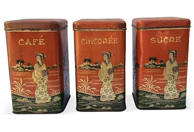 Chinoserie Coffee Canisters - S/3 - 4