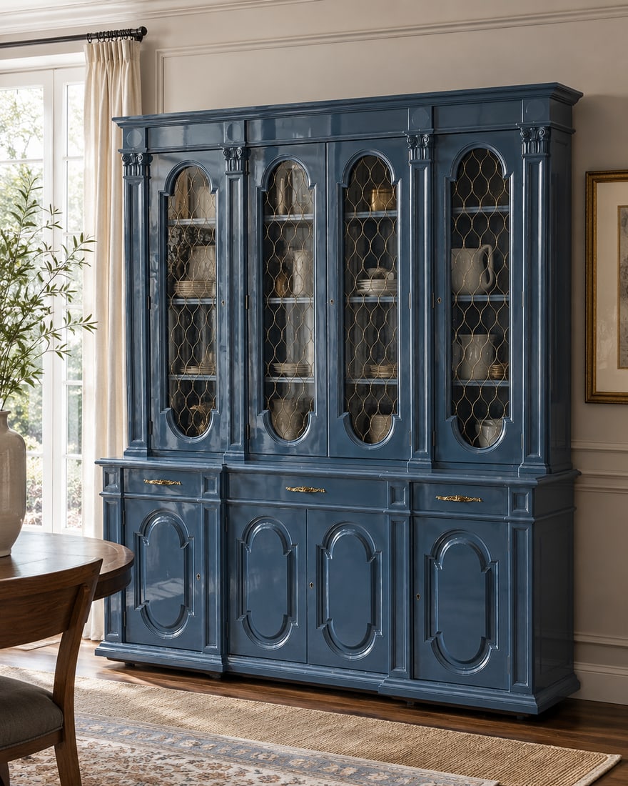 Karges Furniture Breakfront China Cabinet, Circa 1980s - 2