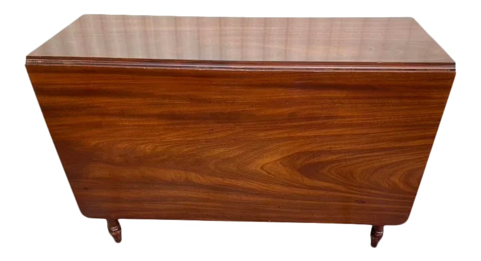Antique English Edwardian Mahogany Drop Leaf Table (1 of 11)