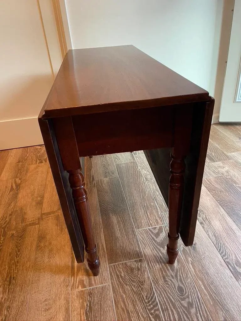 Antique English Edwardian Mahogany Drop Leaf Table - 3