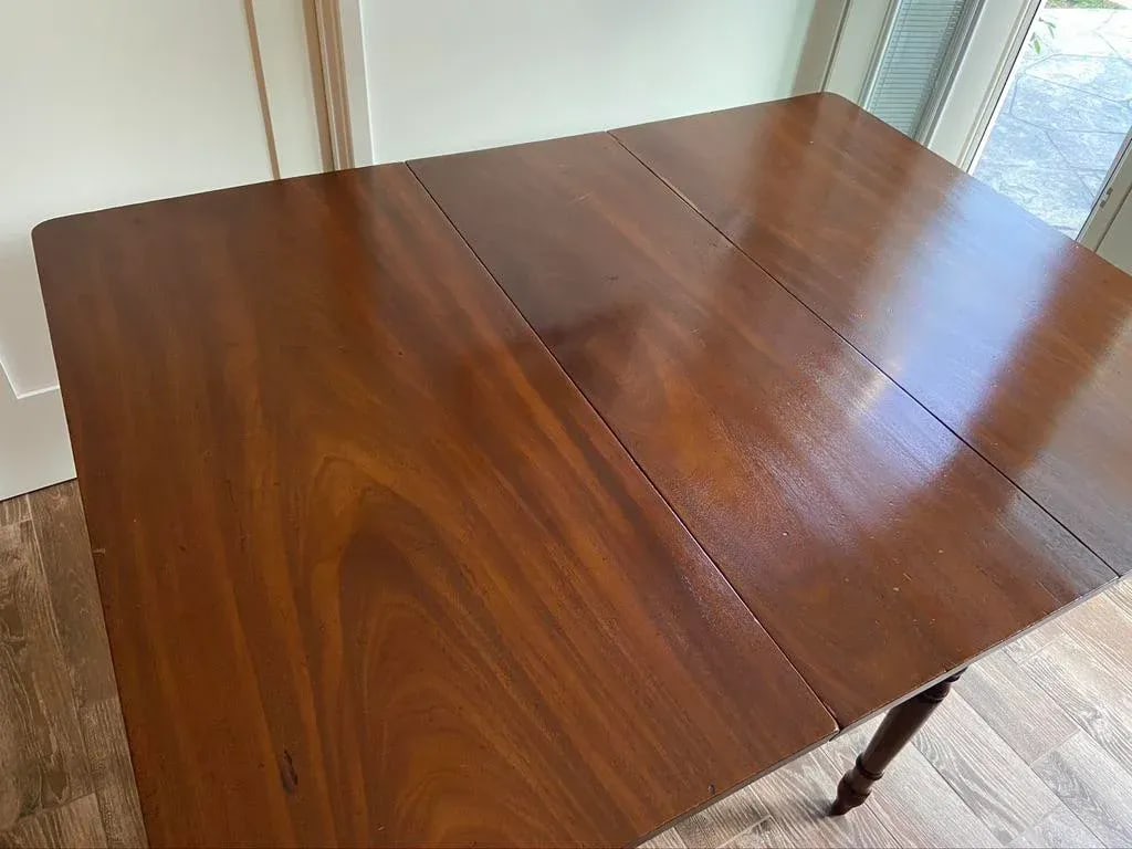 Antique English Edwardian Mahogany Drop Leaf Table - 8