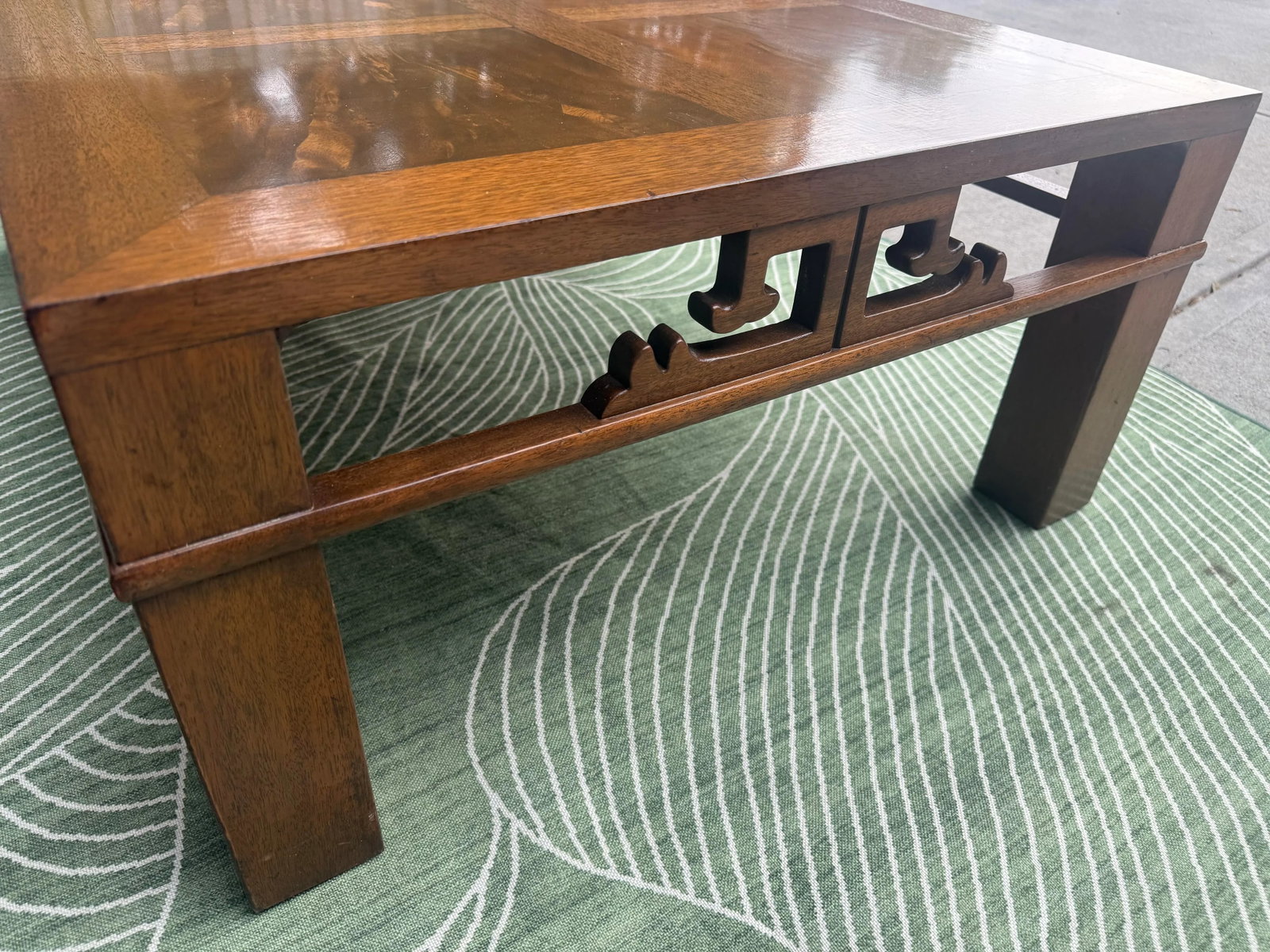 1970s Henredon Walnut Asian Coffee Table - 3