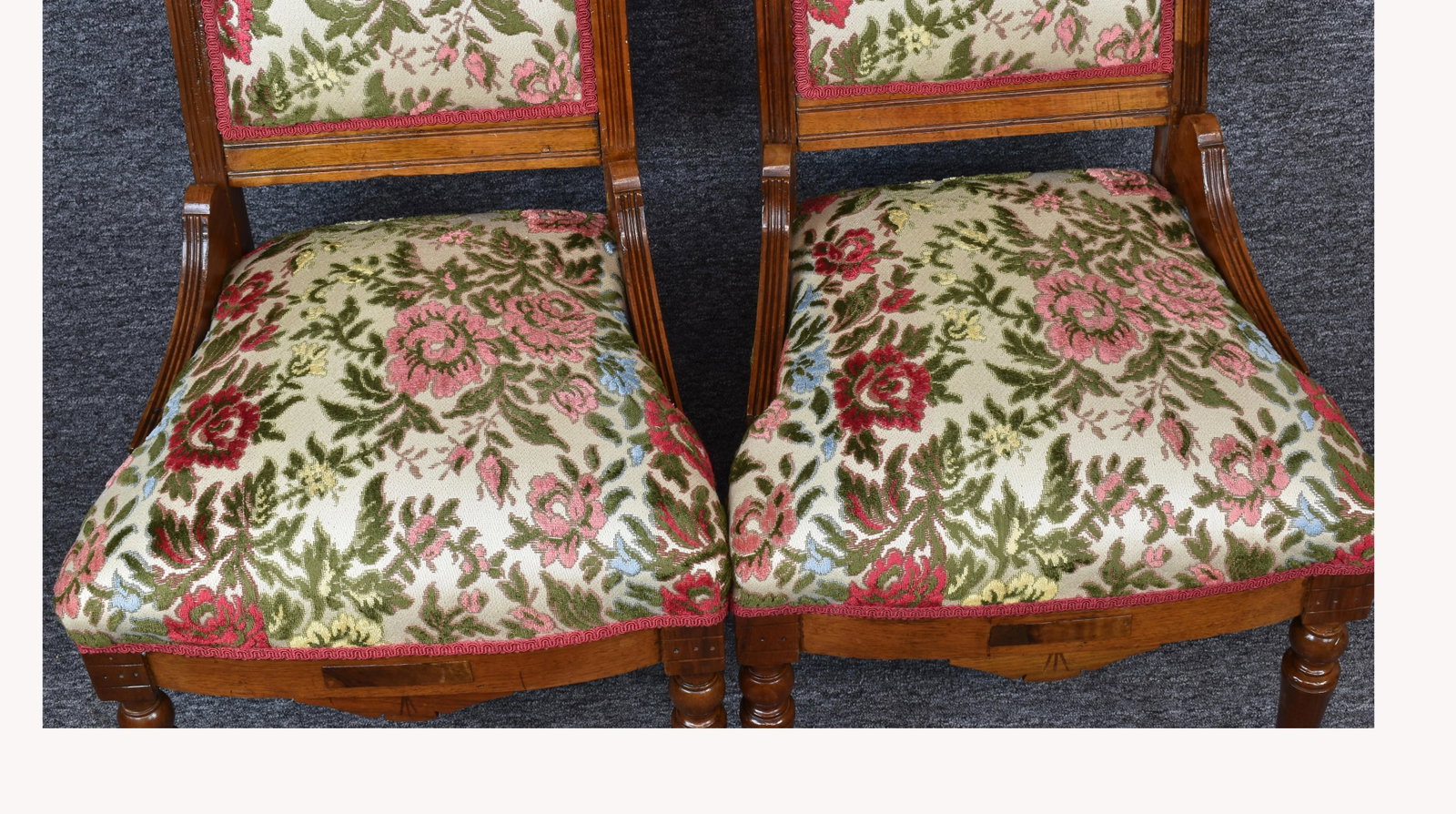 Vintage Victorian Eastlake Walnut Carved Burlwood Accent Chairs - a Pair - 8