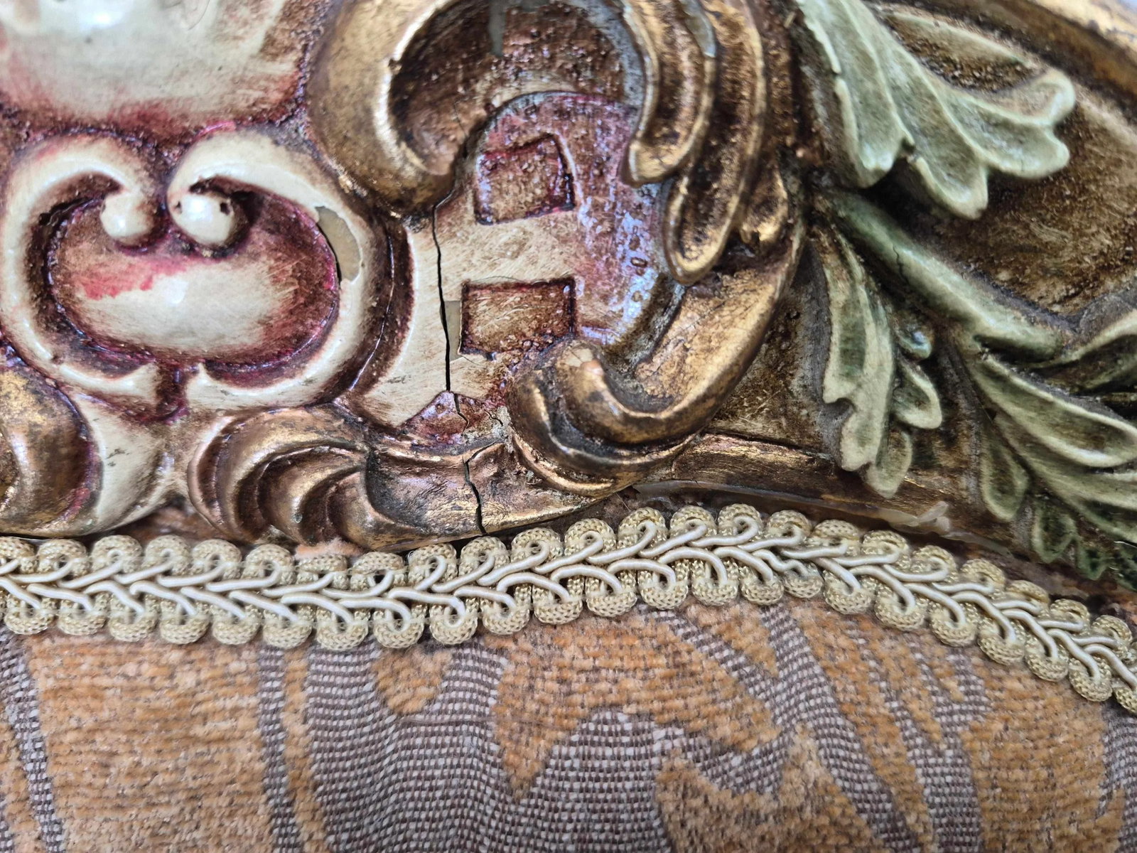 Antique French-Style Carved Settee - 11
