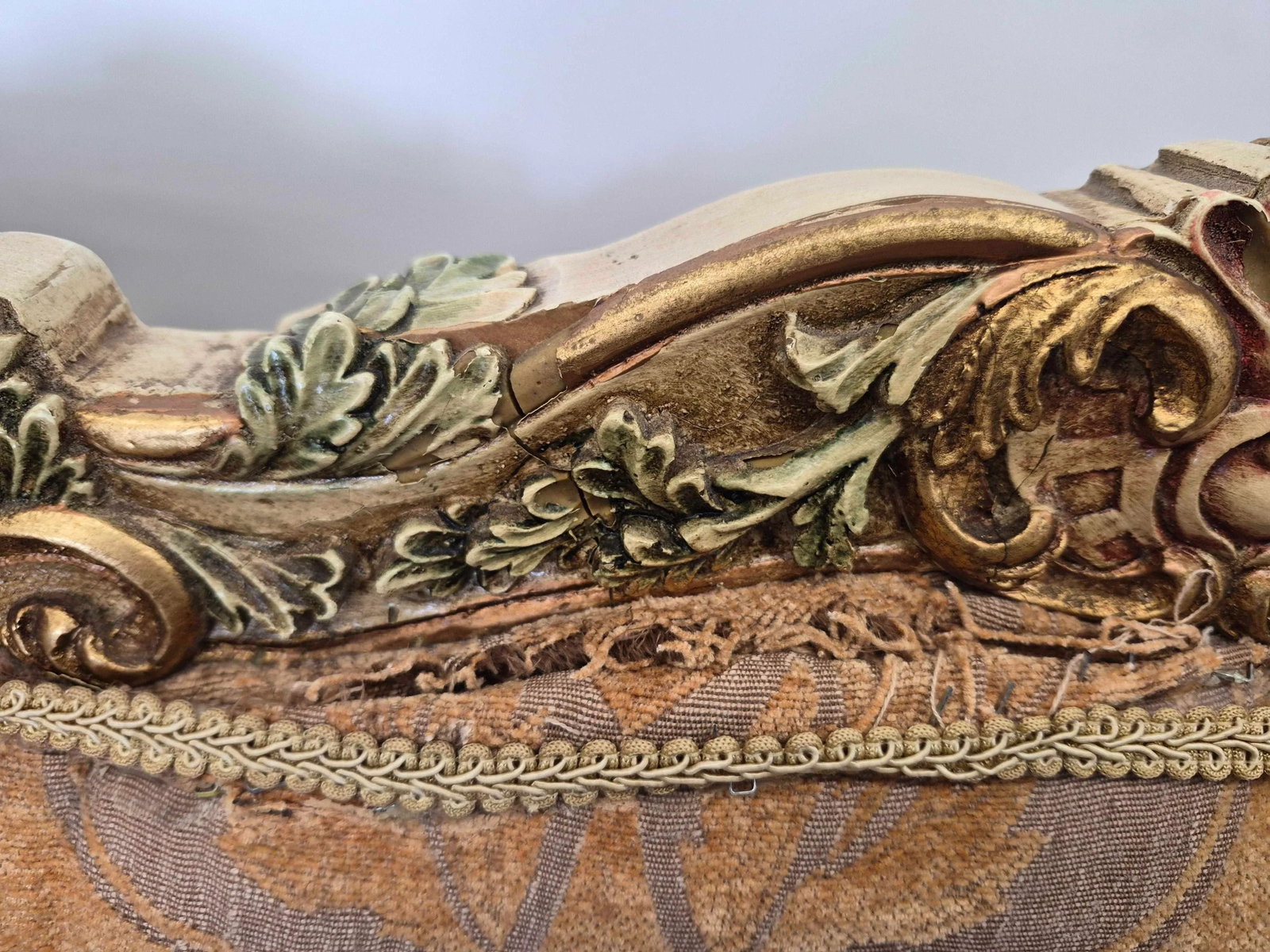 Antique French-Style Carved Settee - 13