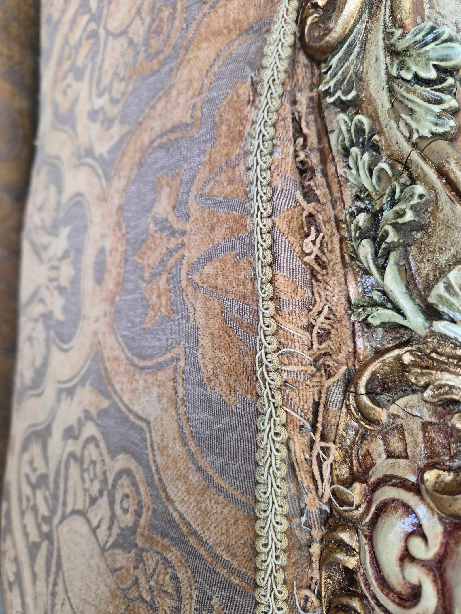 Antique French-Style Carved Settee - 14