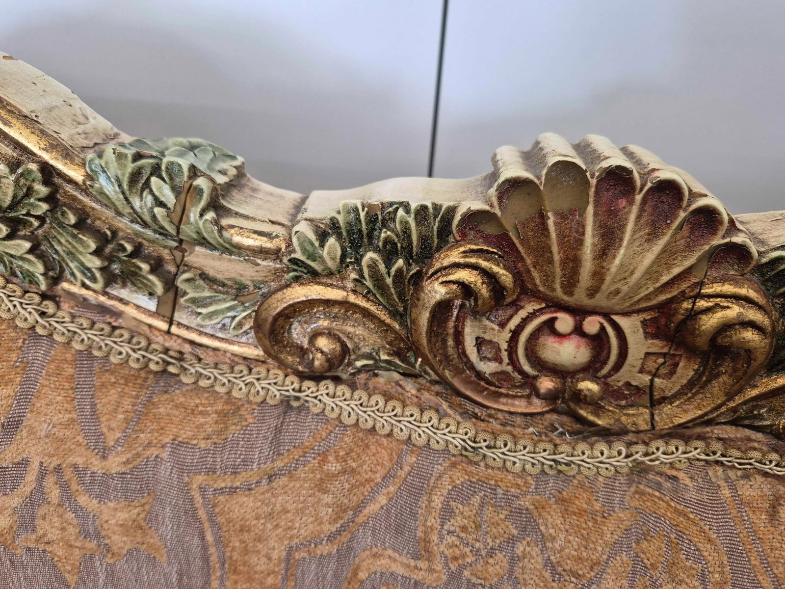 Antique French-Style Carved Settee - 15