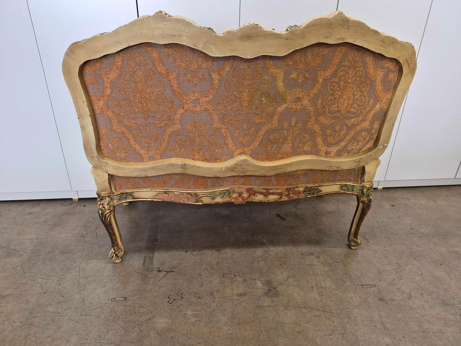 Antique French-Style Carved Settee - 16
