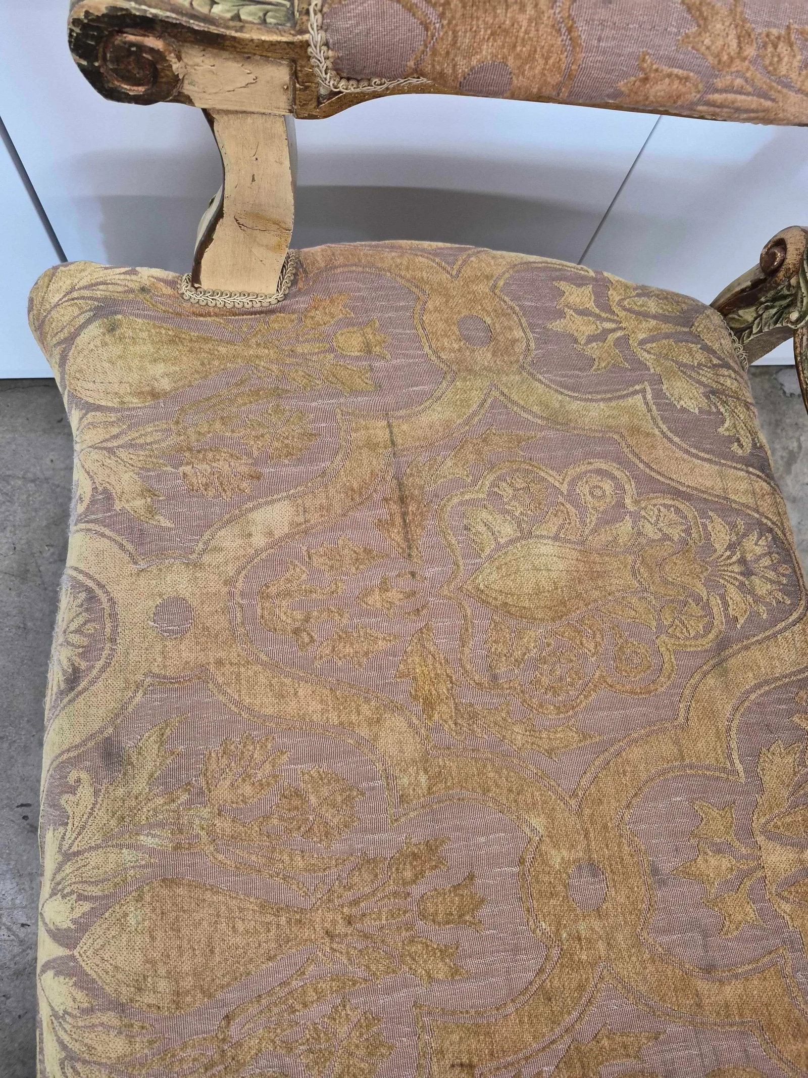 Antique French-Style Carved Settee - 2