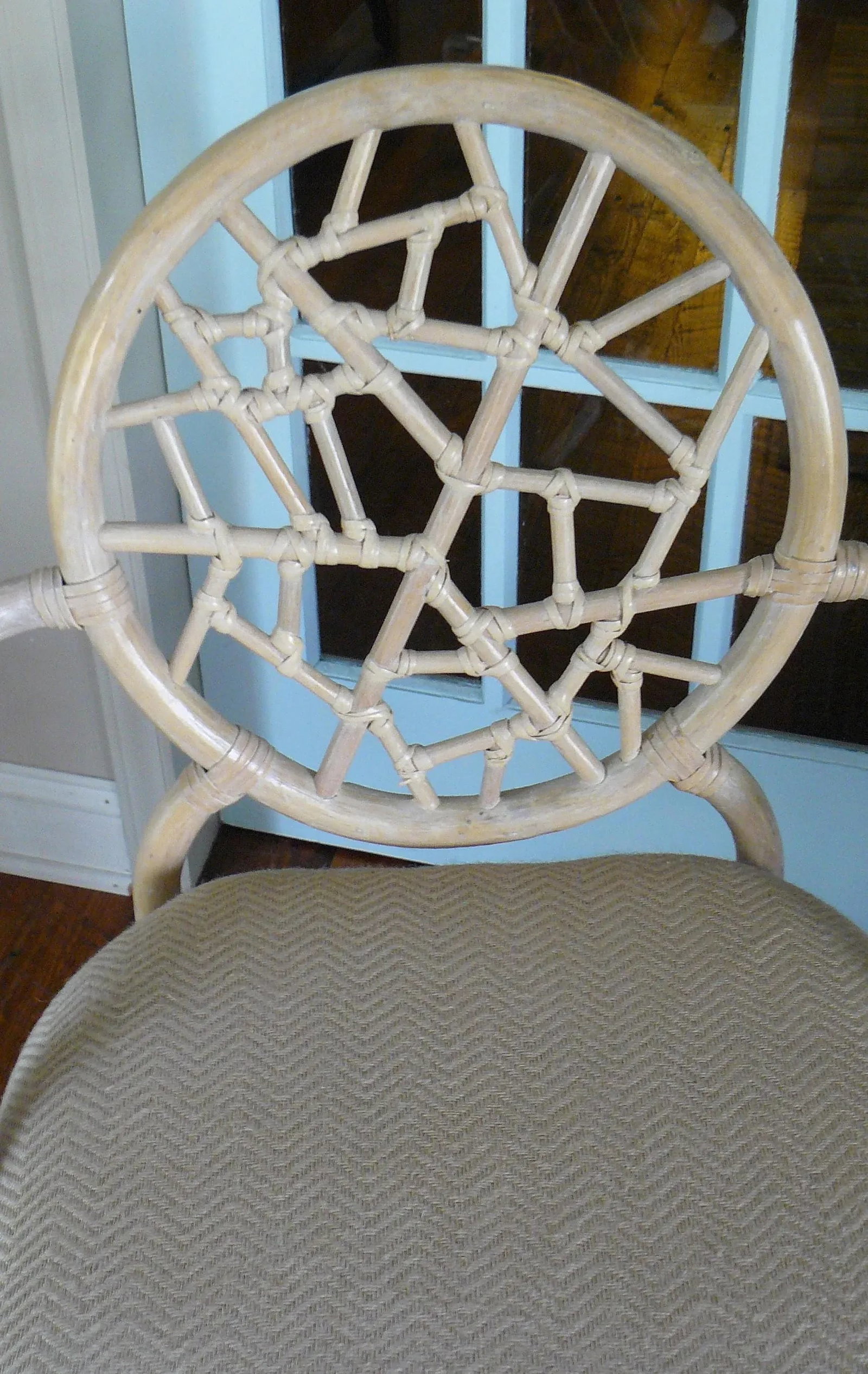 Late 20th Century MacGuire Style "Cracked Ice" Bamboo Chairs - a Pair - 3