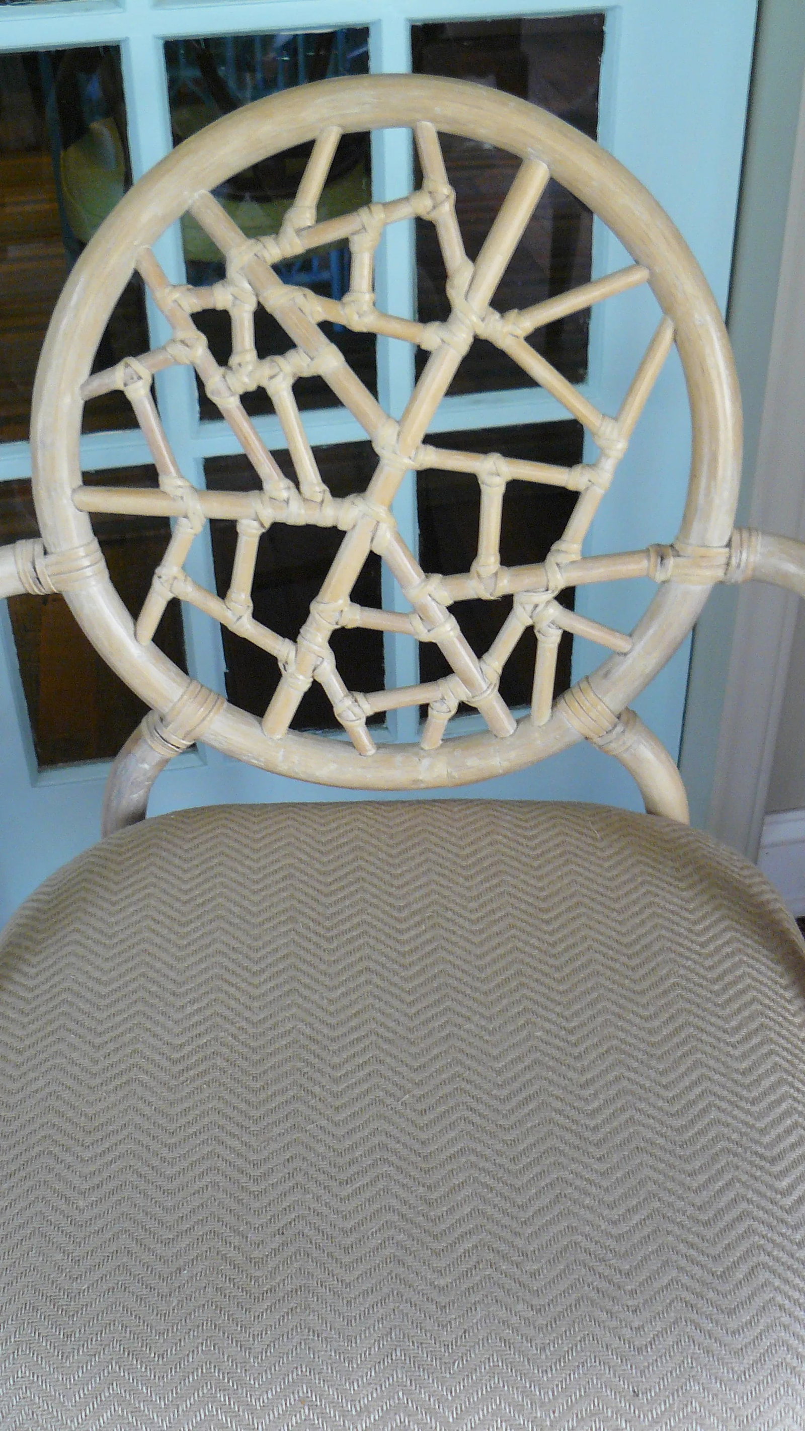 Late 20th Century MacGuire Style "Cracked Ice" Bamboo Chairs - a Pair - 4