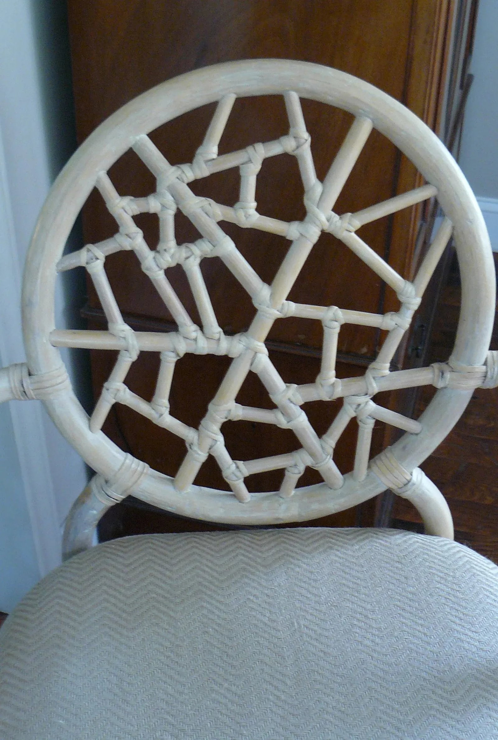 Late 20th Century MacGuire Style "Cracked Ice" Bamboo Chairs - a Pair - 7