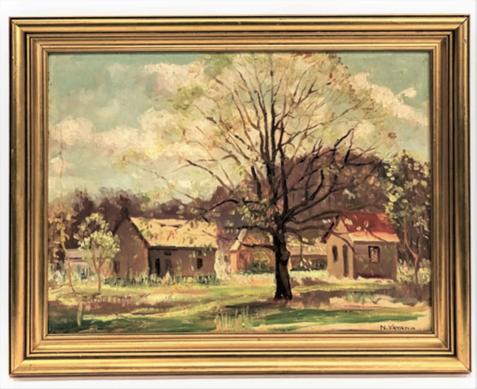 Nunzio Vayana Landscape Oil Painting, Framed - 12