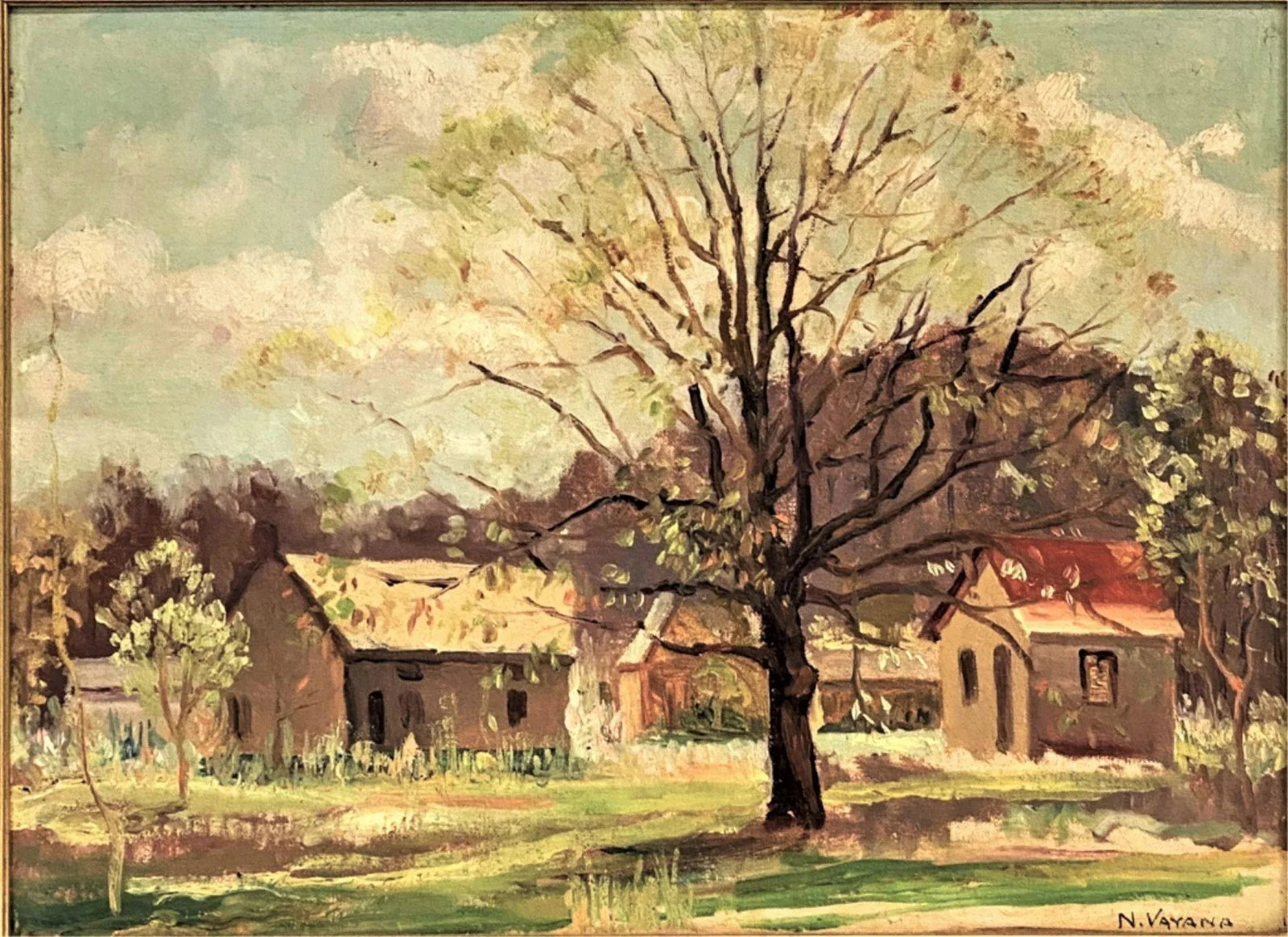 Nunzio Vayana Landscape Oil Painting, Framed - 2
