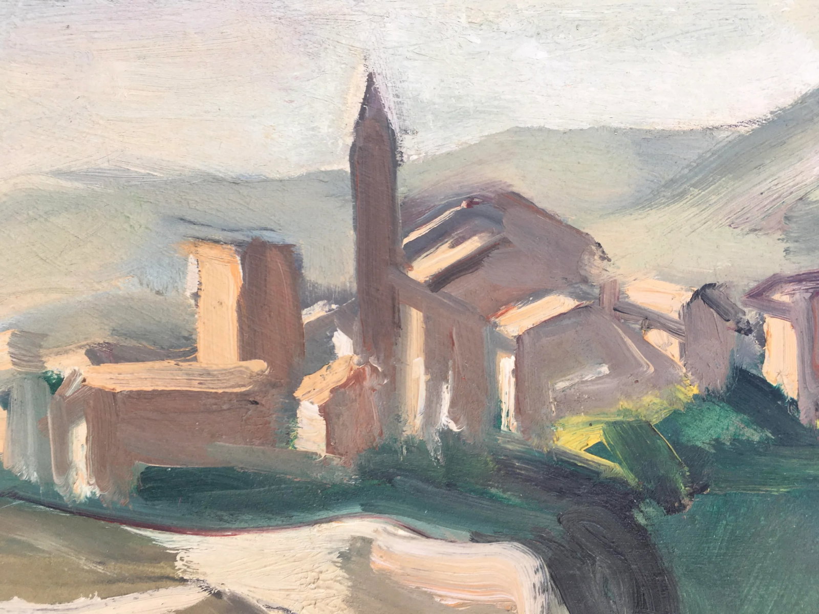 1930's Italian "Oxen in Countryside" Plein Air Oil Painting by Armando Marchergiani, Framed - 4