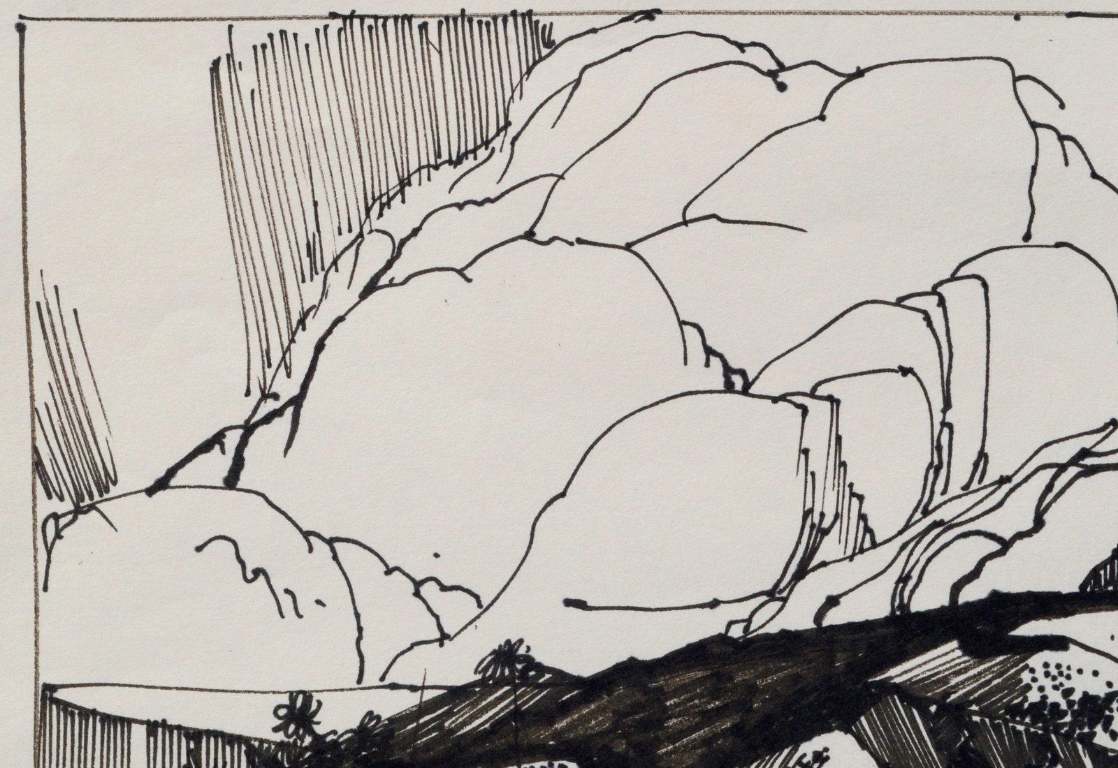 "Big Cloud Landscape" Impressionist Maker Illustration by Laurence Sisson circa 1960s - 4