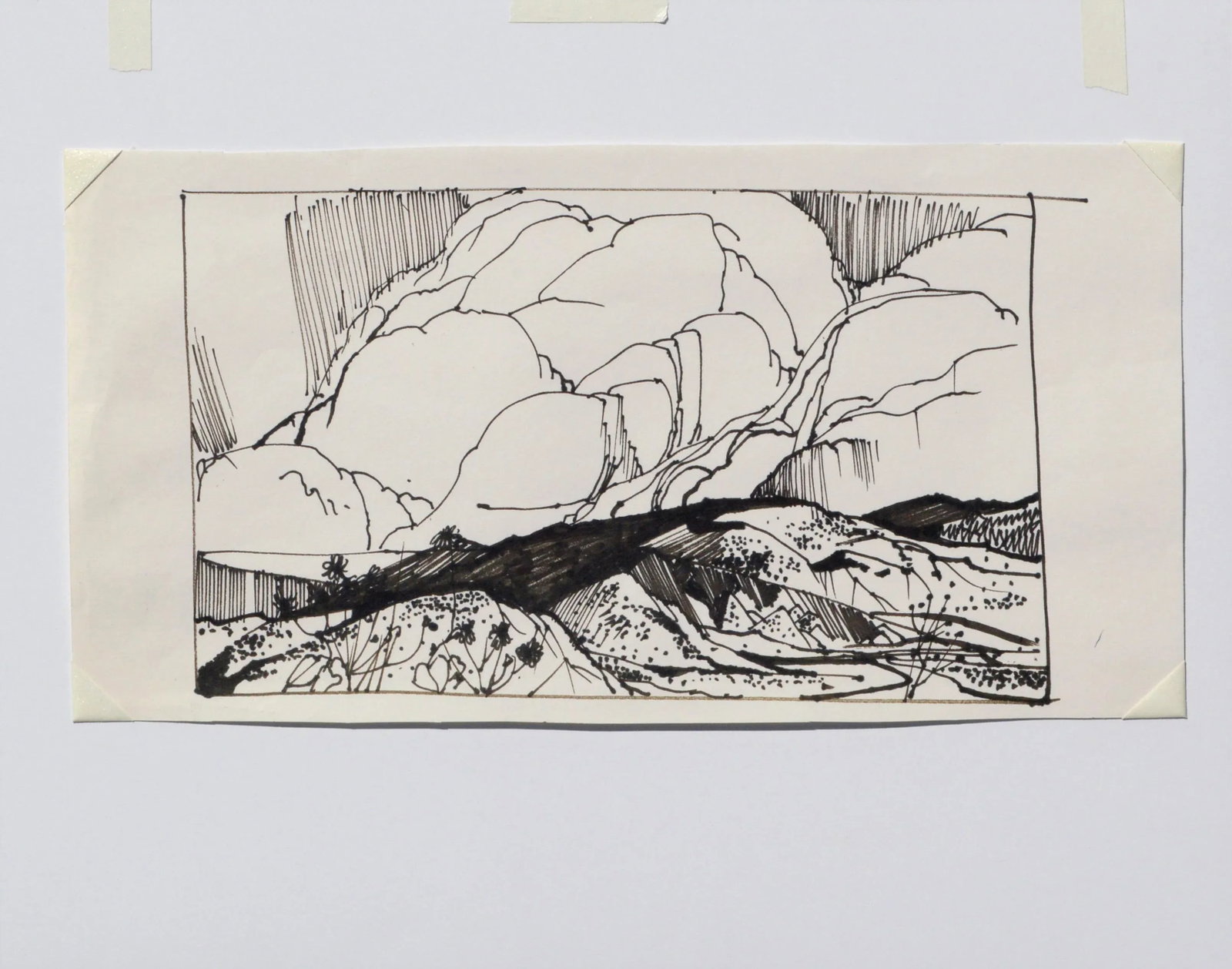 "Big Cloud Landscape" Impressionist Maker Illustration by Laurence Sisson circa 1960s - 7