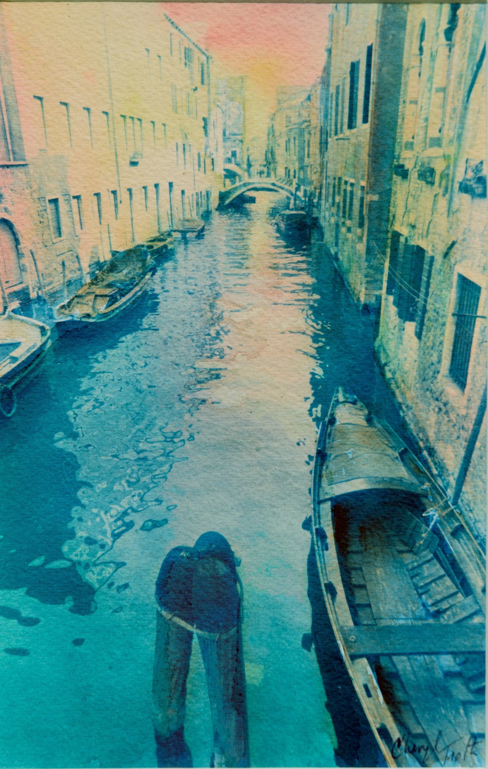 Cheryl Trotter Realism Venice Canal Cyanotype 1980 - 3